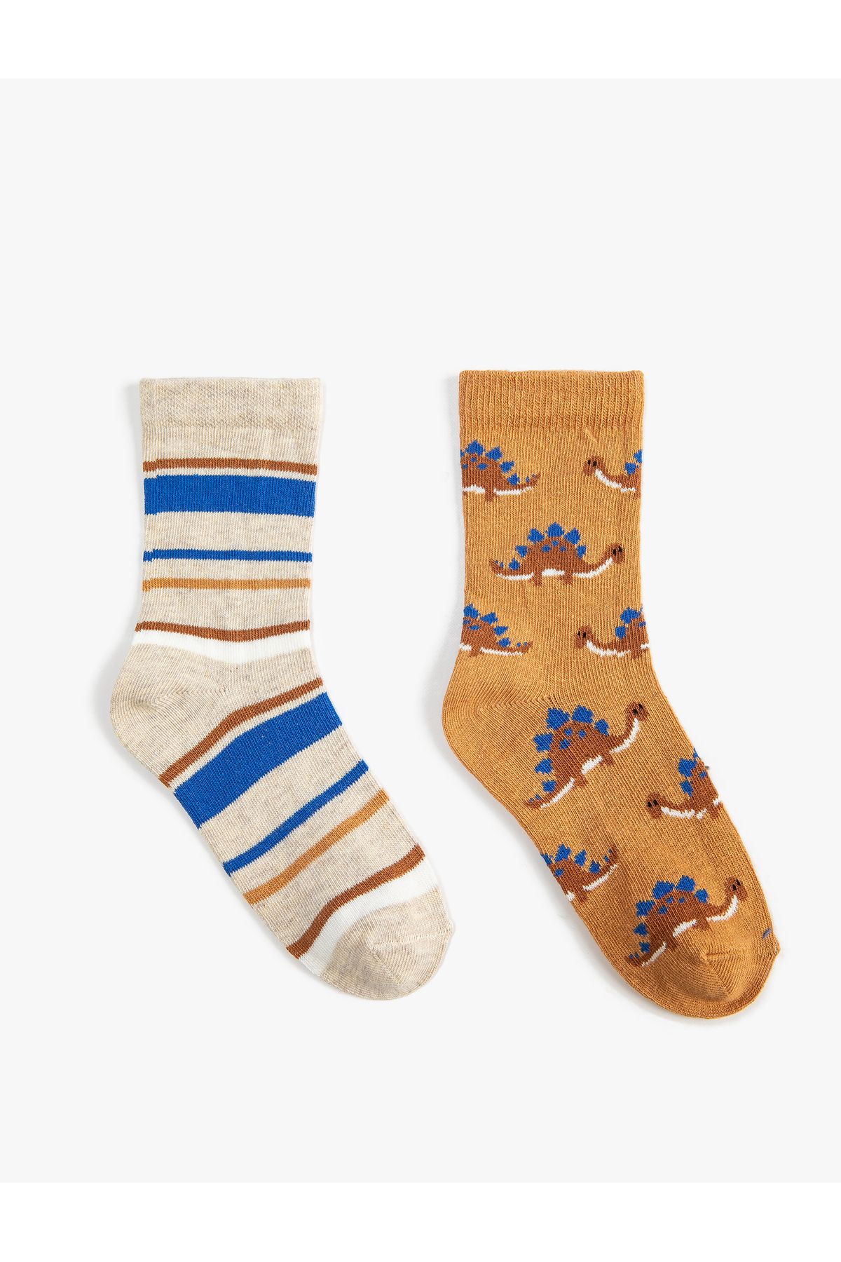 Koton-Socks Set of 2 Multicolored Dinosaur Printed 2