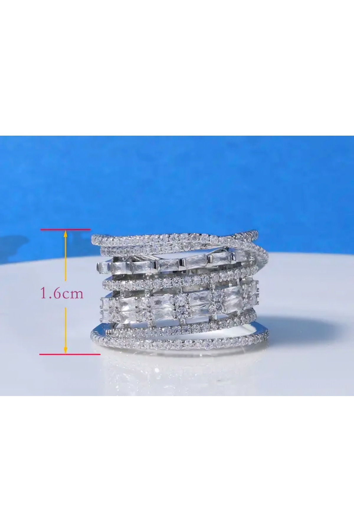 reyselstyle  Gümüş Kaplama Baget Taşlı Çelik Yüzük - Görsel 7