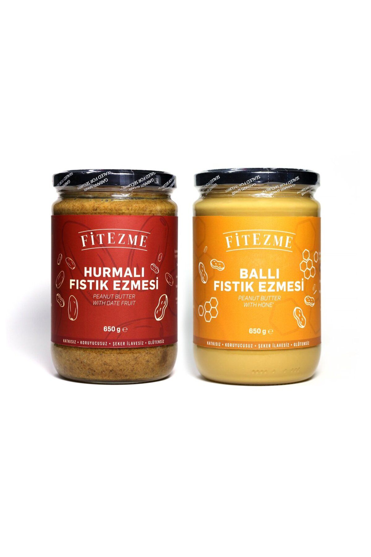 fitezme 2'li Fıstık Ezmesi Seti Ballı Ve Hurmalı 650g