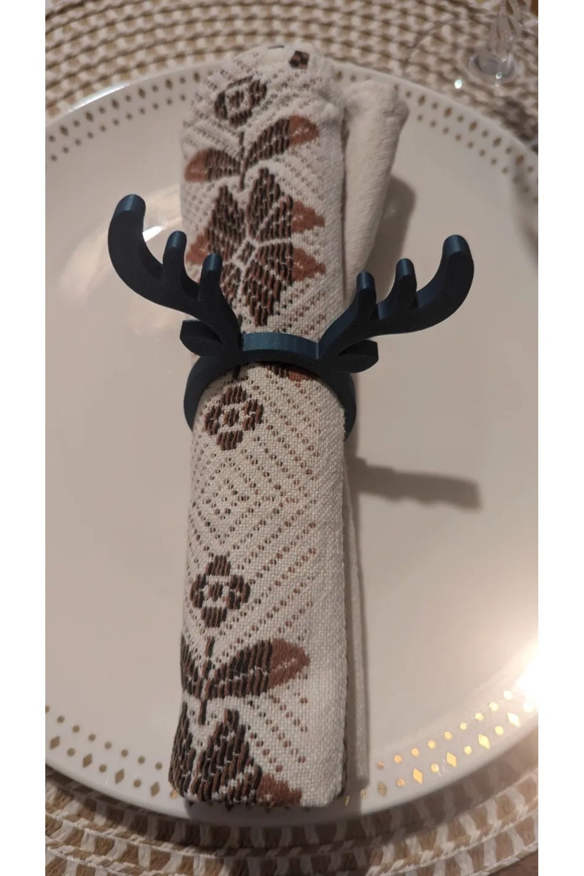 ARES CRAFT-8 Pieces Christmas/New Year Themed Table Napkin Holder 4