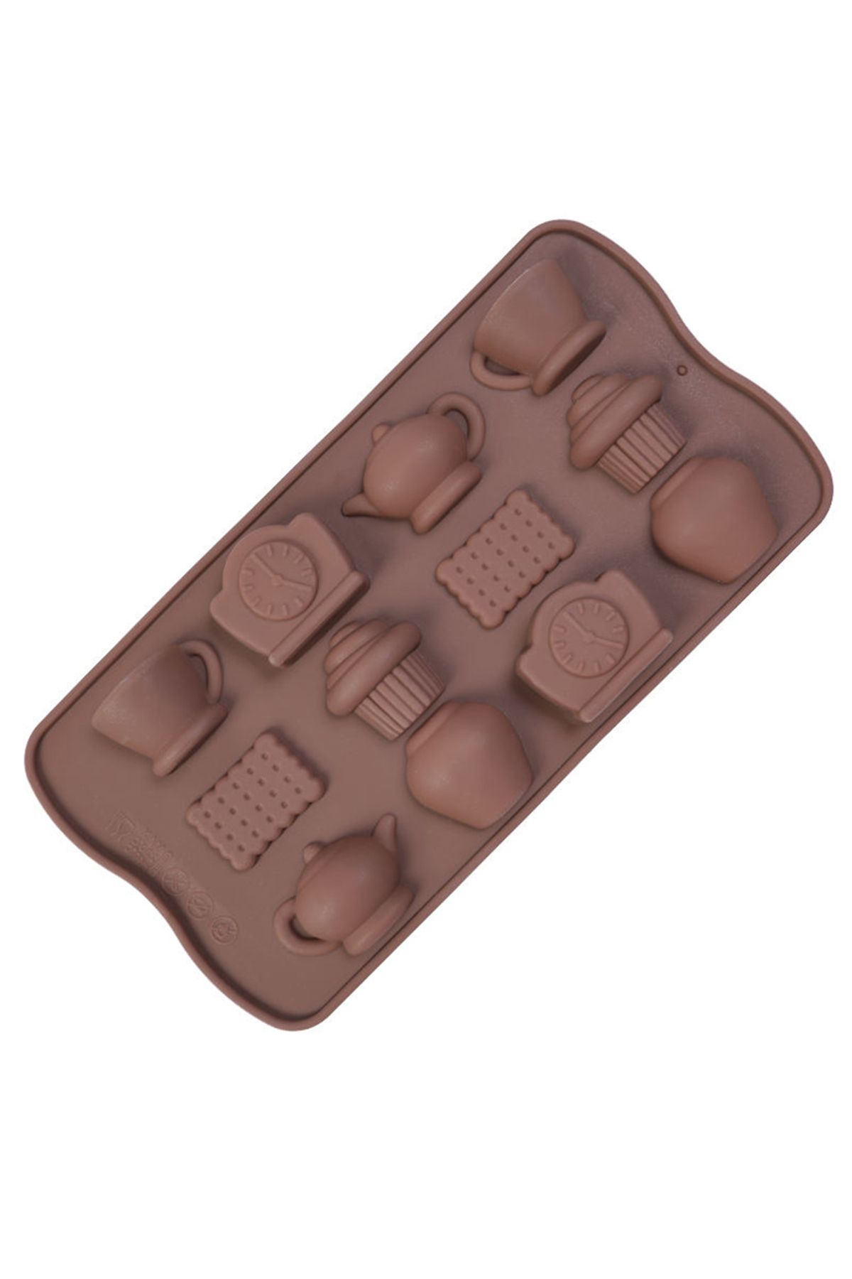 DEKORANLA Renkli Silikon Kalıp, Çikolata, Şeker, Hamur, Saat, Çaydanlık, Jelibon, Kahve, GT1305
