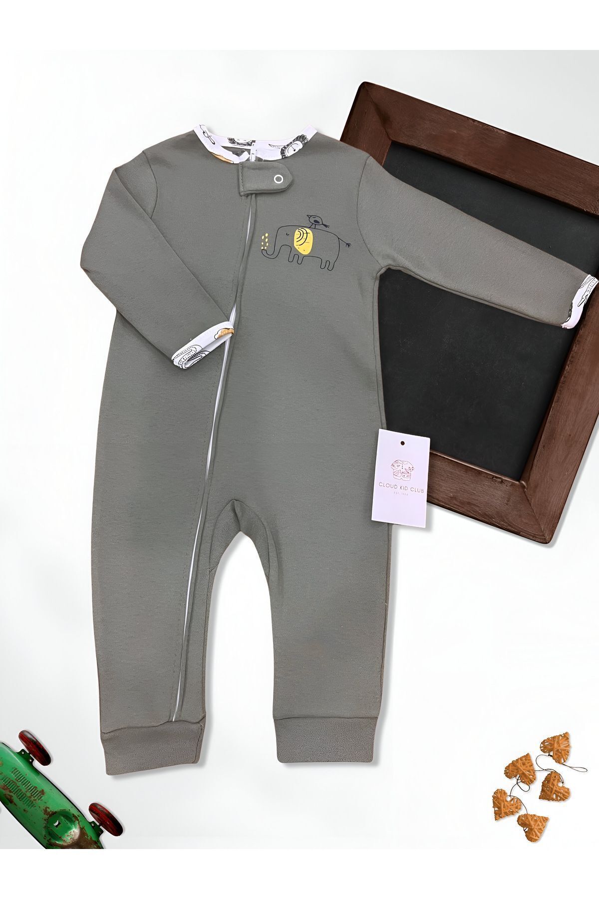 cloudkidclub Sevimli Safari %100 Doğal Pamuk Özel Kumaş 3'lü Bebek Tulum 0-18 Ay (ERKEK/KIZ) fotoğrafı 7 (önizleme)