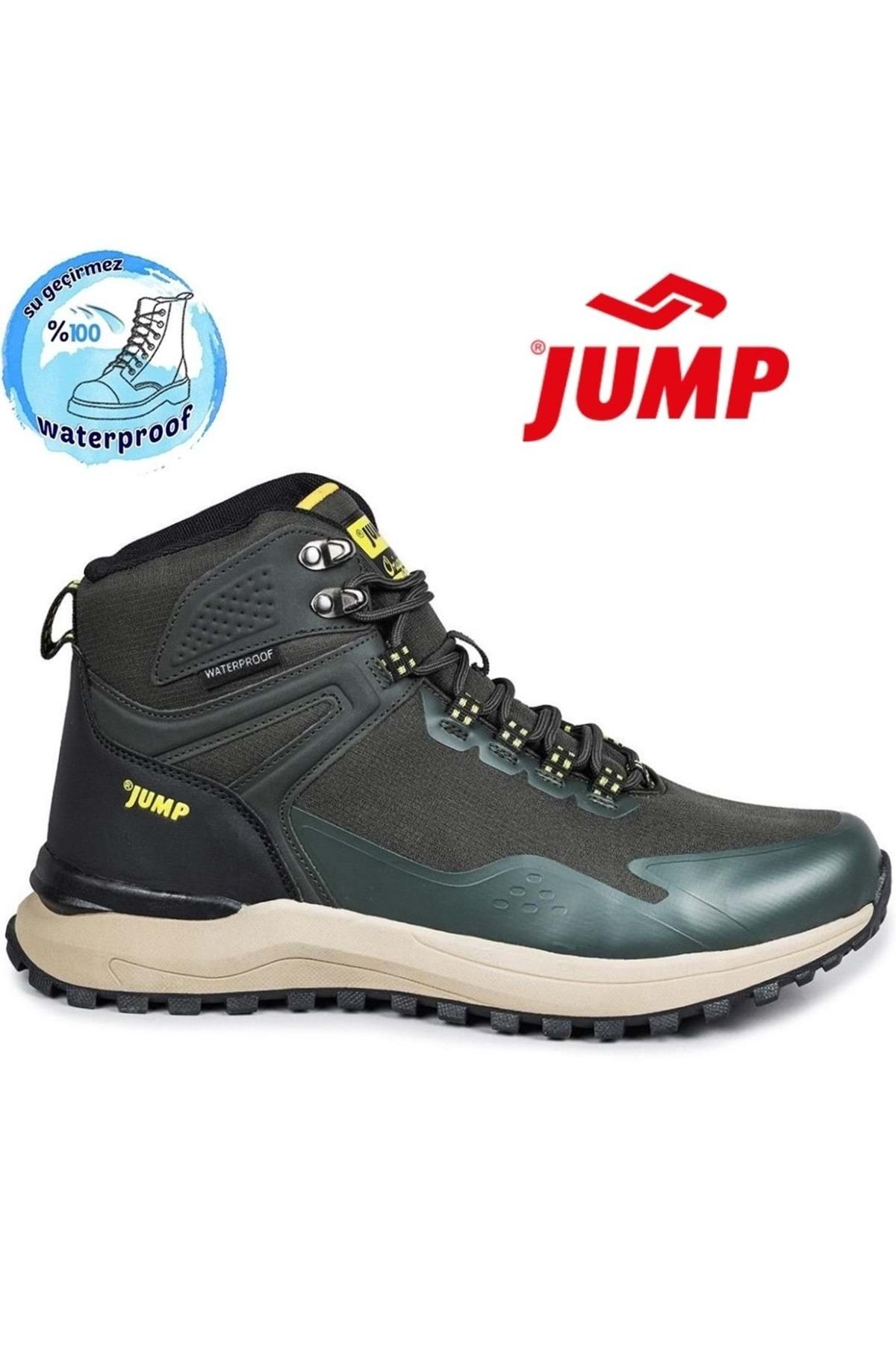 Kocamanlar Ayakkabı Jump 29652 WaterProof Kaymaz Taban Ortopedik Erkek Bot HAKİ