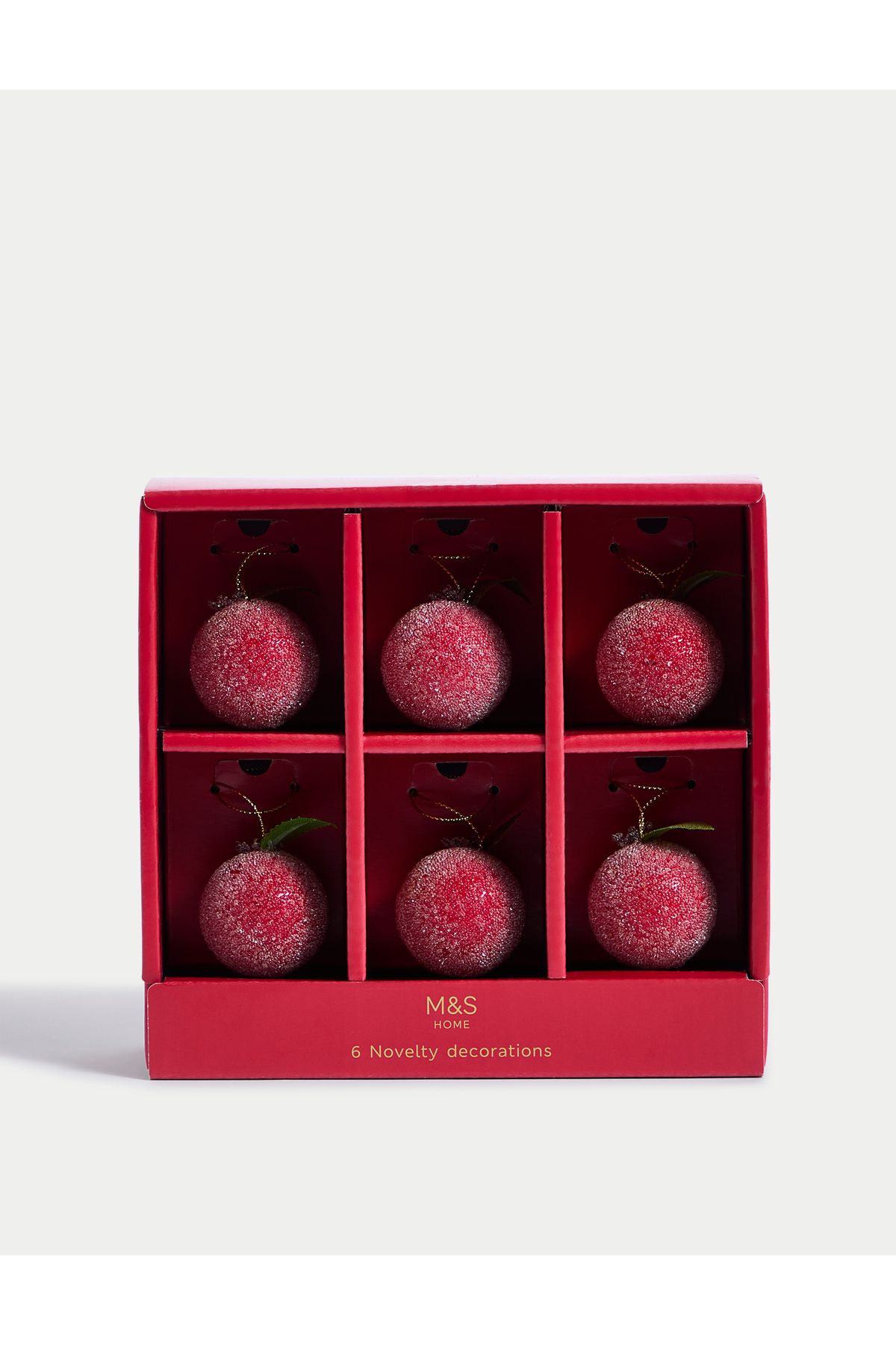 تزیینات سال نو قرمز مجموعه توپ های زینتی 6 Marks & Spencer