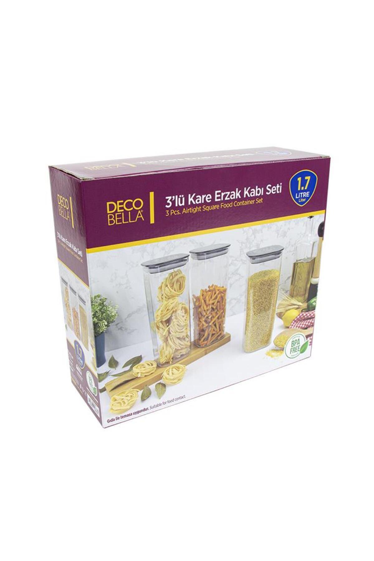 BRAVES-6 Pieces Food Storage Container Set Square Pulses Storage Container 1.7 Lt 5