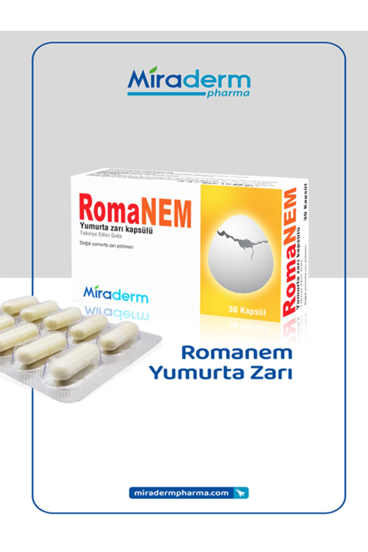 MİRADERM PHARMA MİRADERM ROMANEM YUMURTA ZARI KAPSÜLÜ