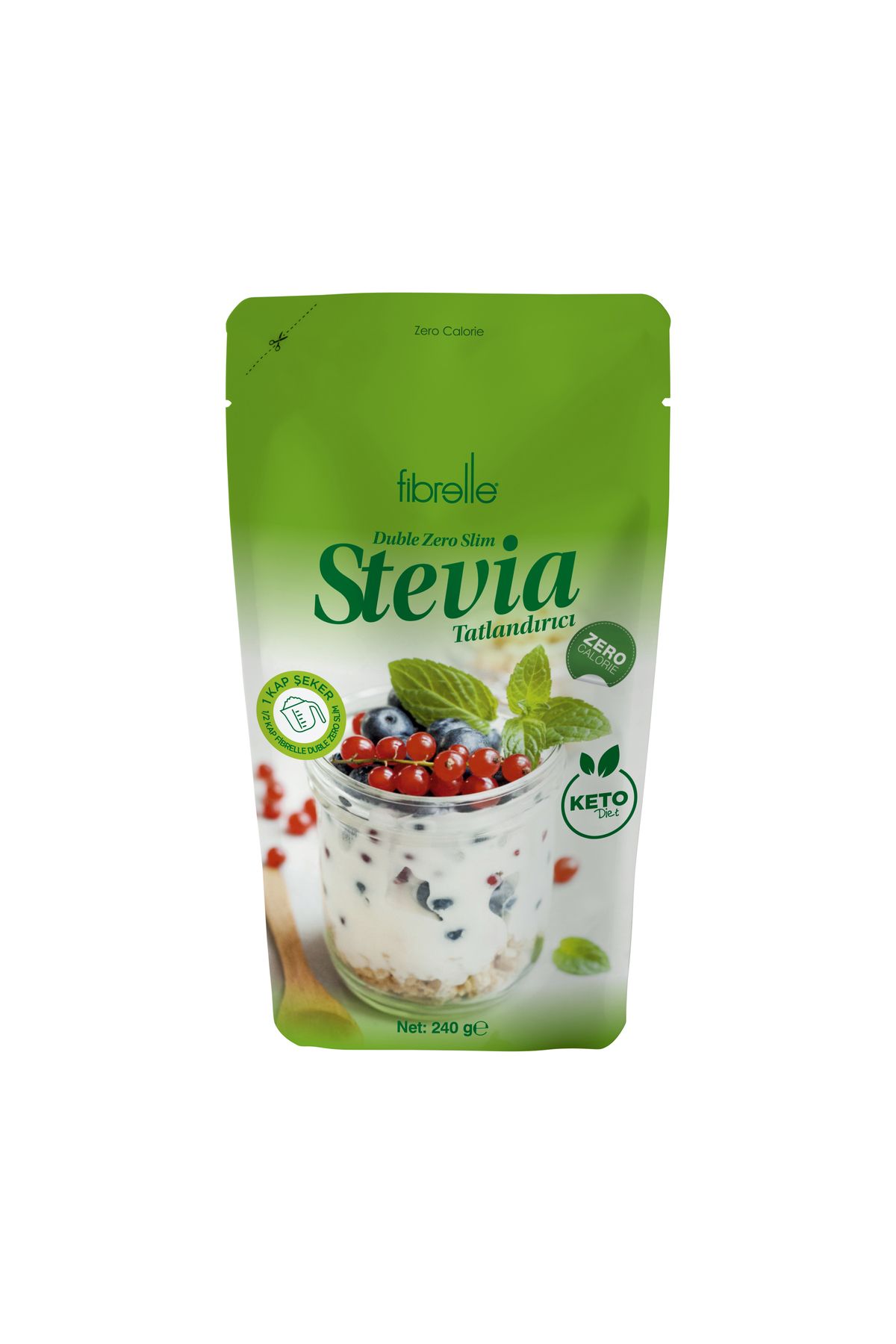 Fibrelle Double Zero Slim Stevia Tatlandırıcı Sıfır Kalori ( 240 gr )