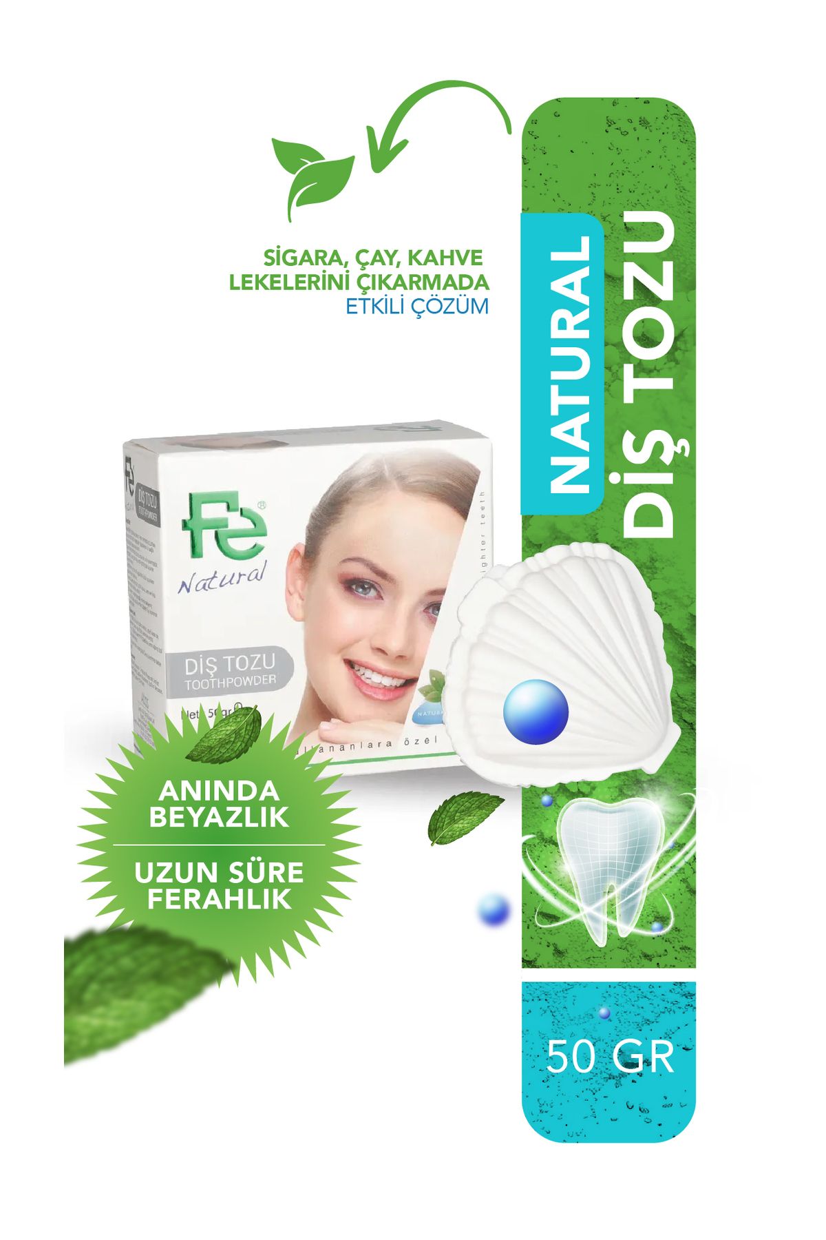 Fe Diş Tozu Naturel / Herbal 50 Gr.