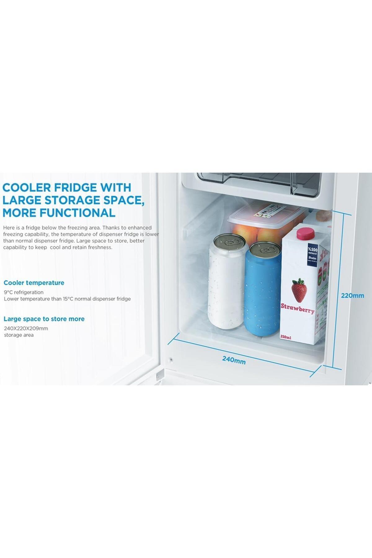 Midea-Top loading Water Dispenser with Bottom Refrigerator, White – YL2037SB 3