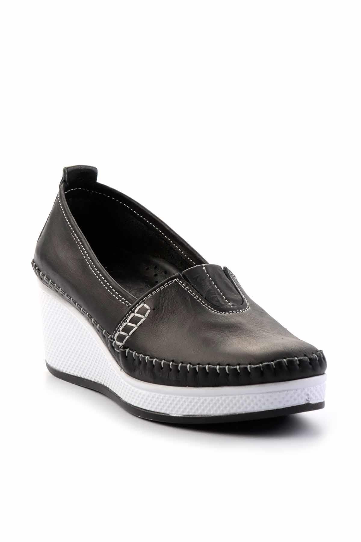 Bambi-Black Genuine Leather Women's Casual Shoes K01908004503 3