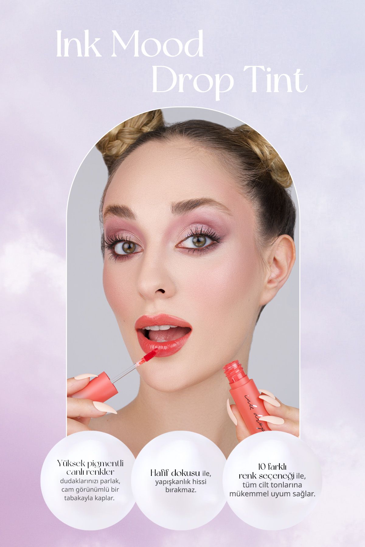 PERIPERA-Tint Peripera Ink Mood Drop Tint with Long-Lasting Bright Lasting in Vibrant Colors(09 Bubble Berry) 5