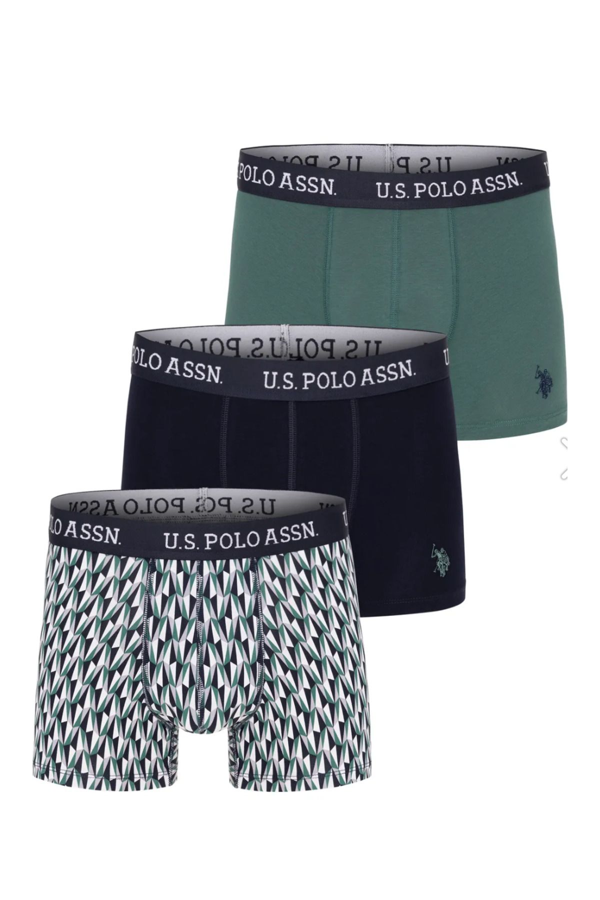 U.S. Polo Assn.-Men'S, Licensed, Uspa, Special Production Green Pattern, 3-Piece Boxer Set 1