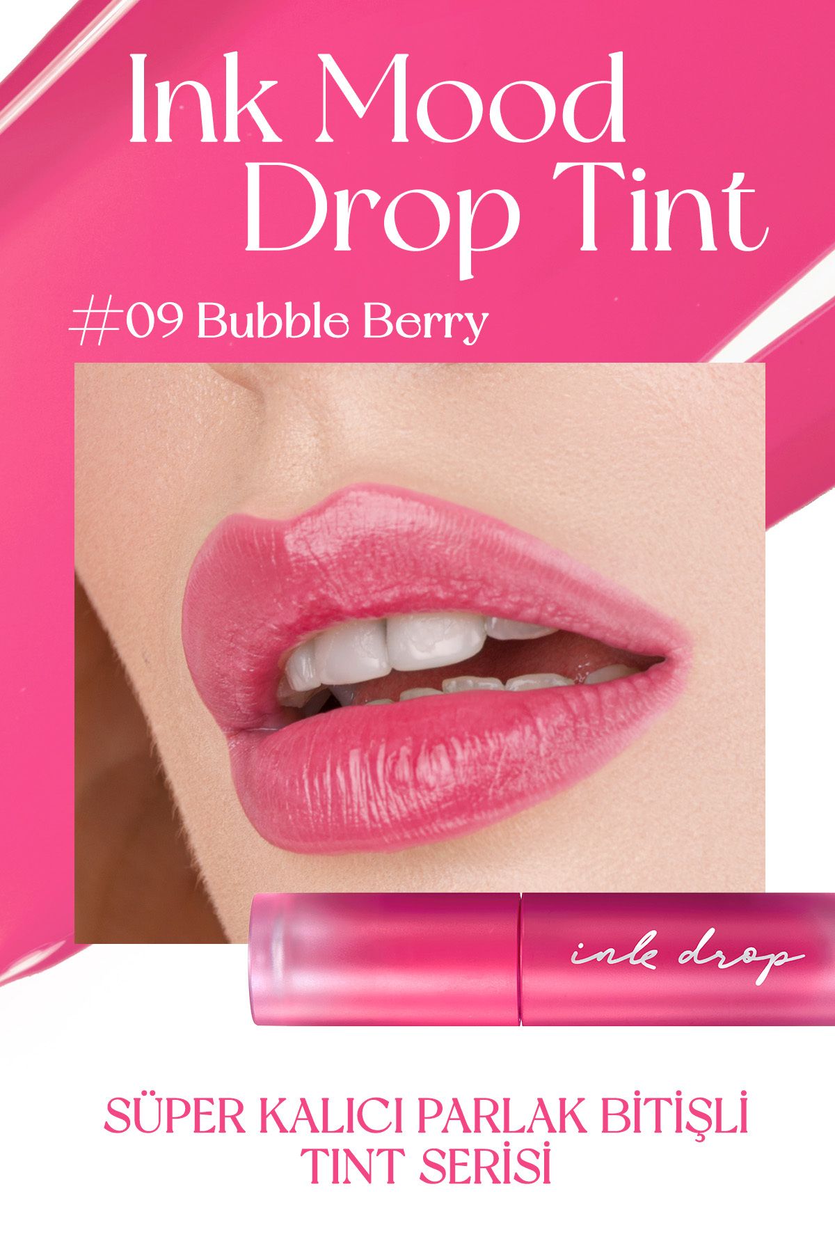 رنگ PERIPERA Ink Mood Drop Tint (09 Bubble Berry) با ماندگاری روشن طولانی مدت در رنگ های زنده PERIPERA