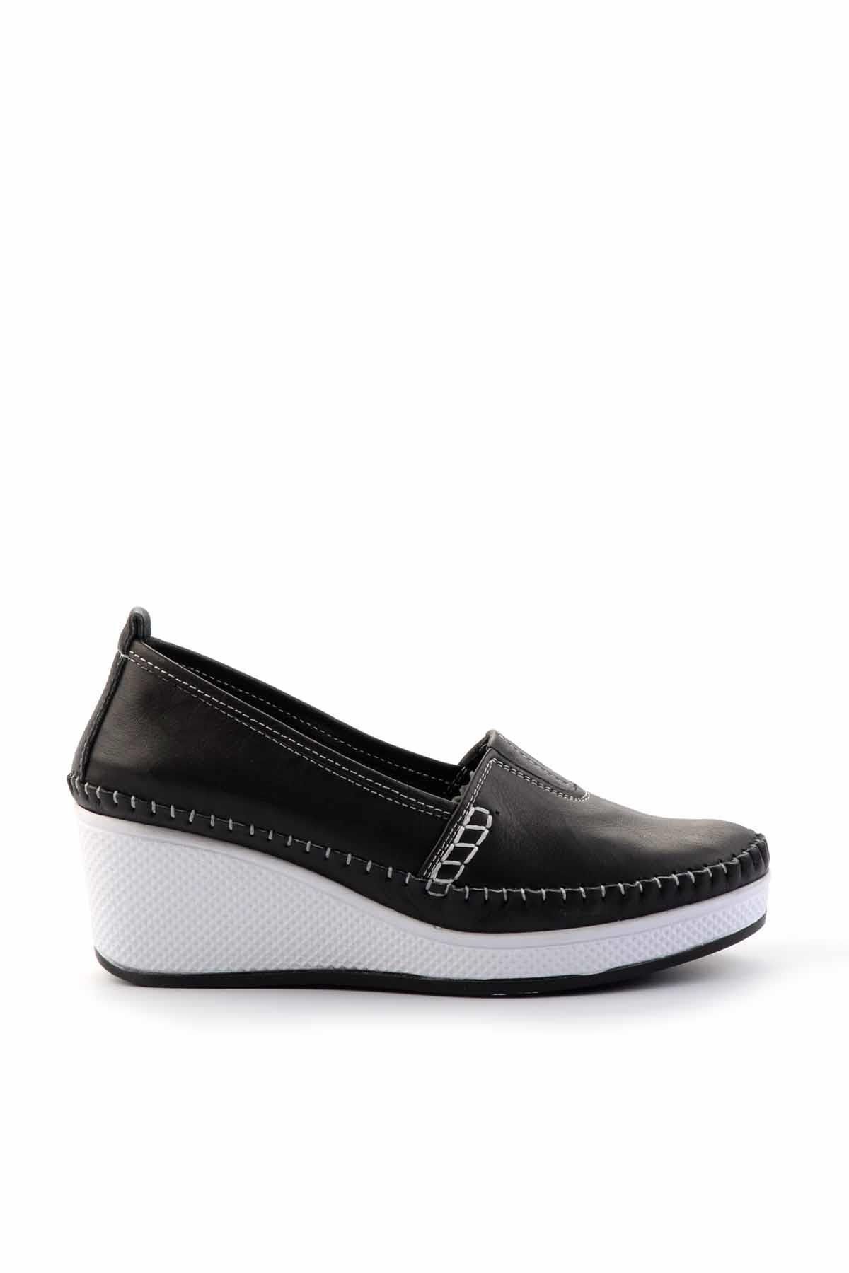 Bambi-Black Genuine Leather Women's Casual Shoes K01908004503 2