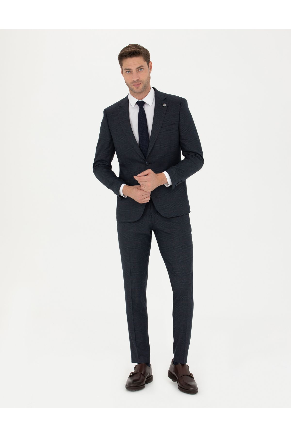 سابق آبی نیروی دریایی Slim Fit Suit 50278576-VR033 Pierre Cardin