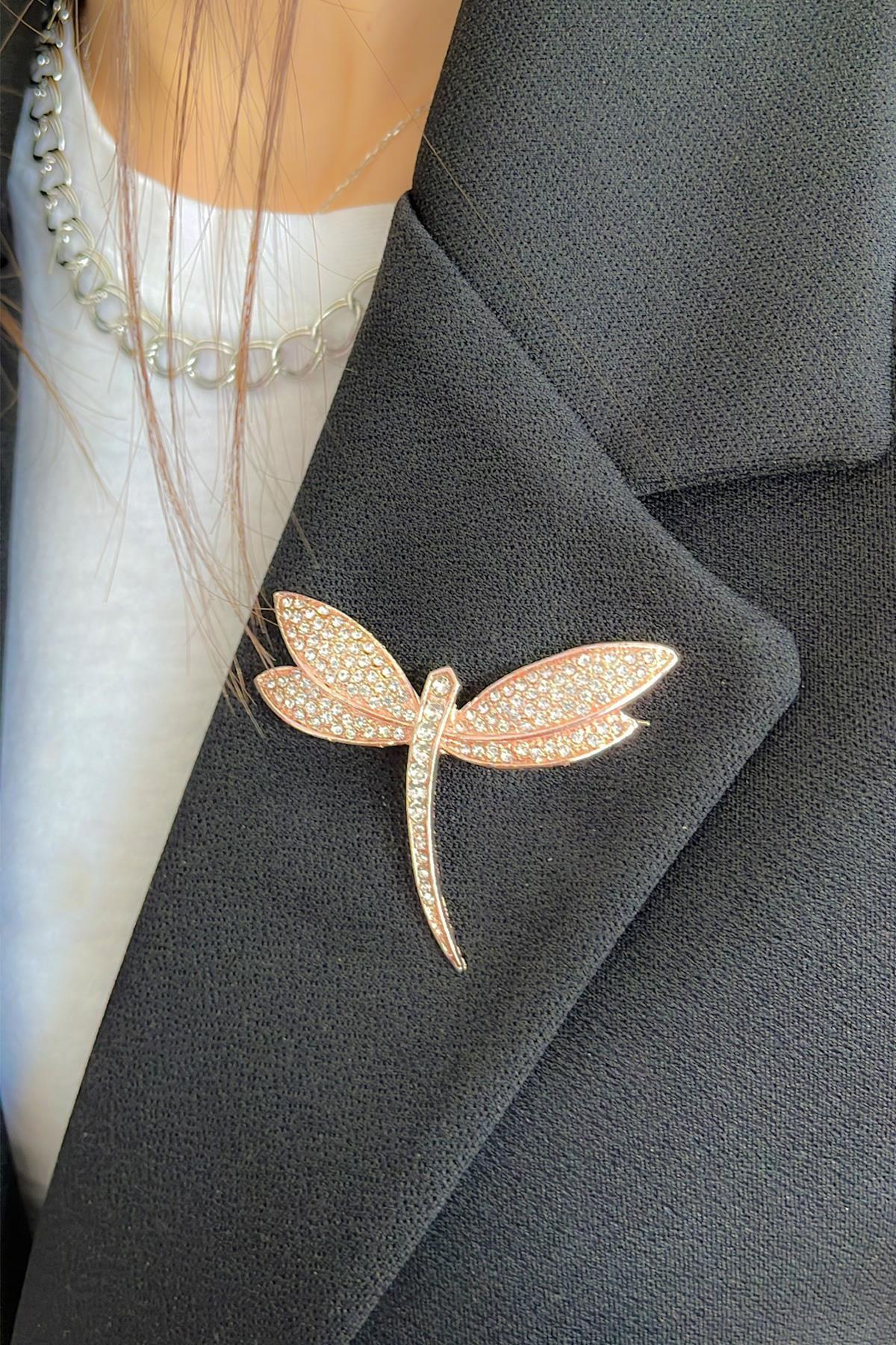 Modex Rose Rengi Yusufçuk Broş (EN:5CM BOY:4CM)