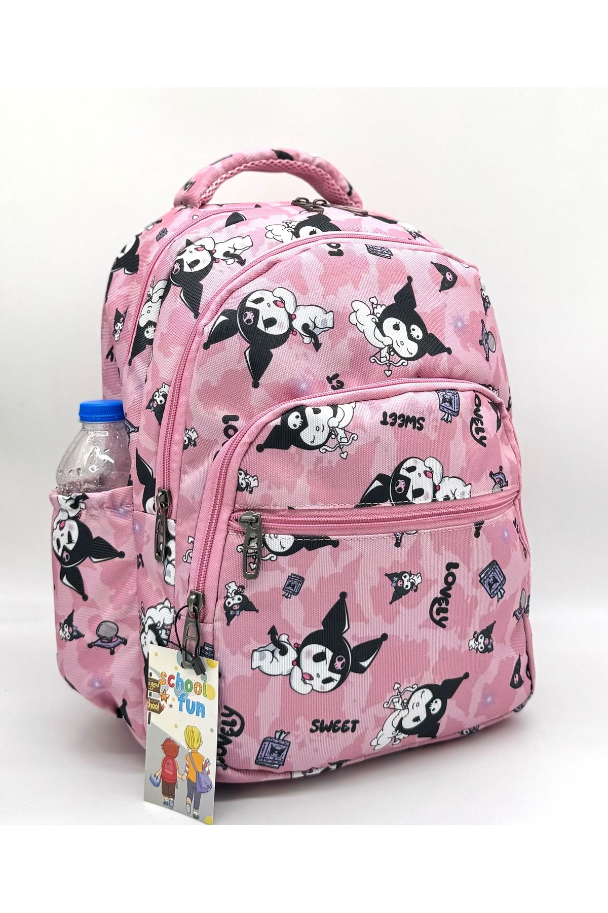 Bevitton-Character Printed Modern Girl's Primary School Bag Orthopedics Set of 3 Powder Primary School Bag 3