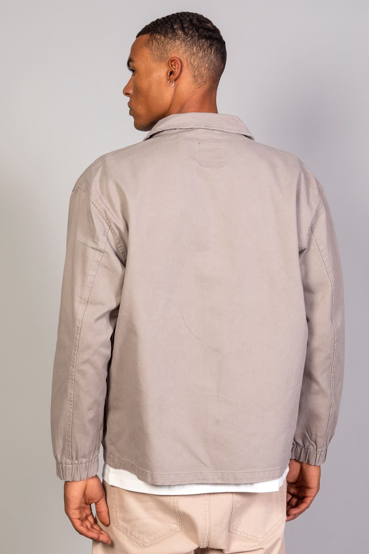 کت خاکستری مردانه مدل پیراهن ژاکت دودی جین بزرگ LTC Jeans