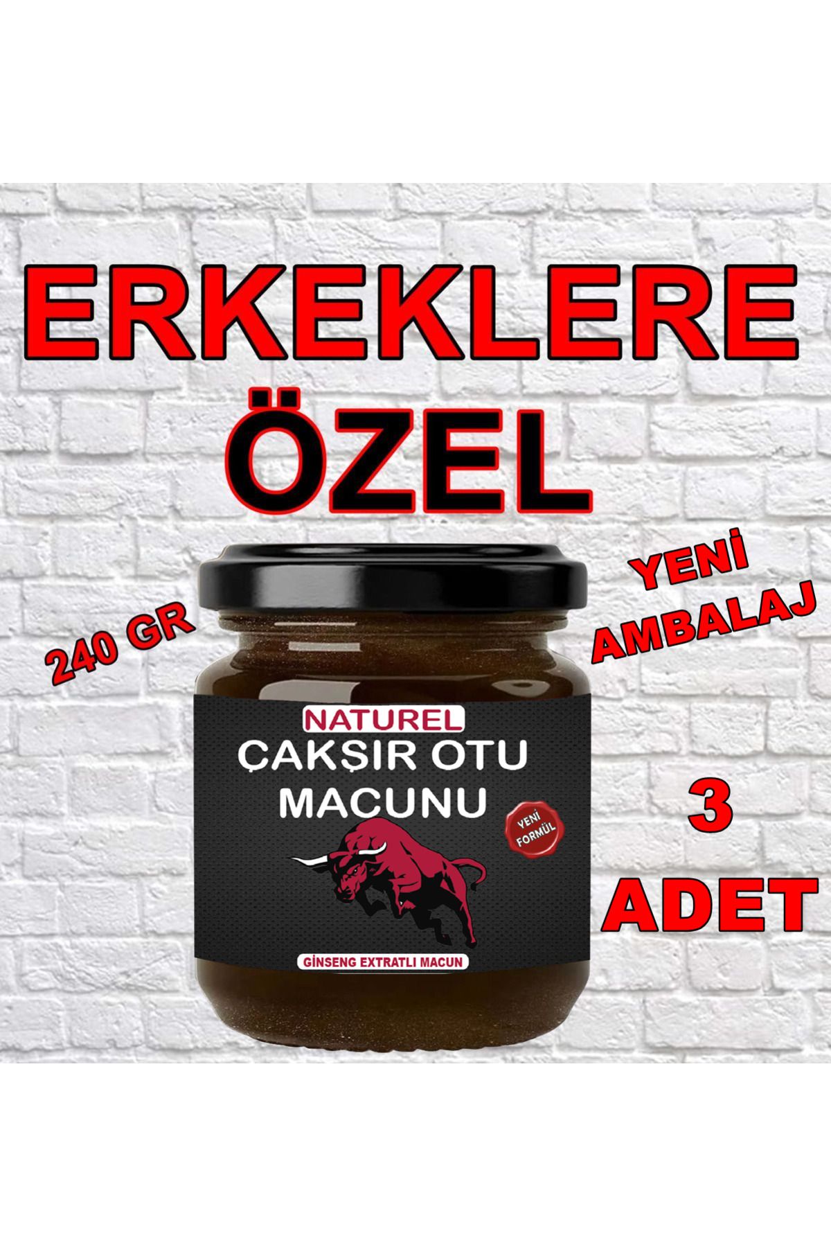 3 Adet Çakşır Otu Macunu ( Özel Üretim ) Yeni Ambalaj 240 gr