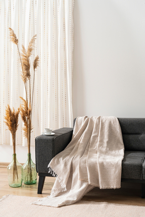 Bursalı Home Collection Softhaven Pamuklu Lüks Koltuk Örtüsü Bej Renk 175x225...