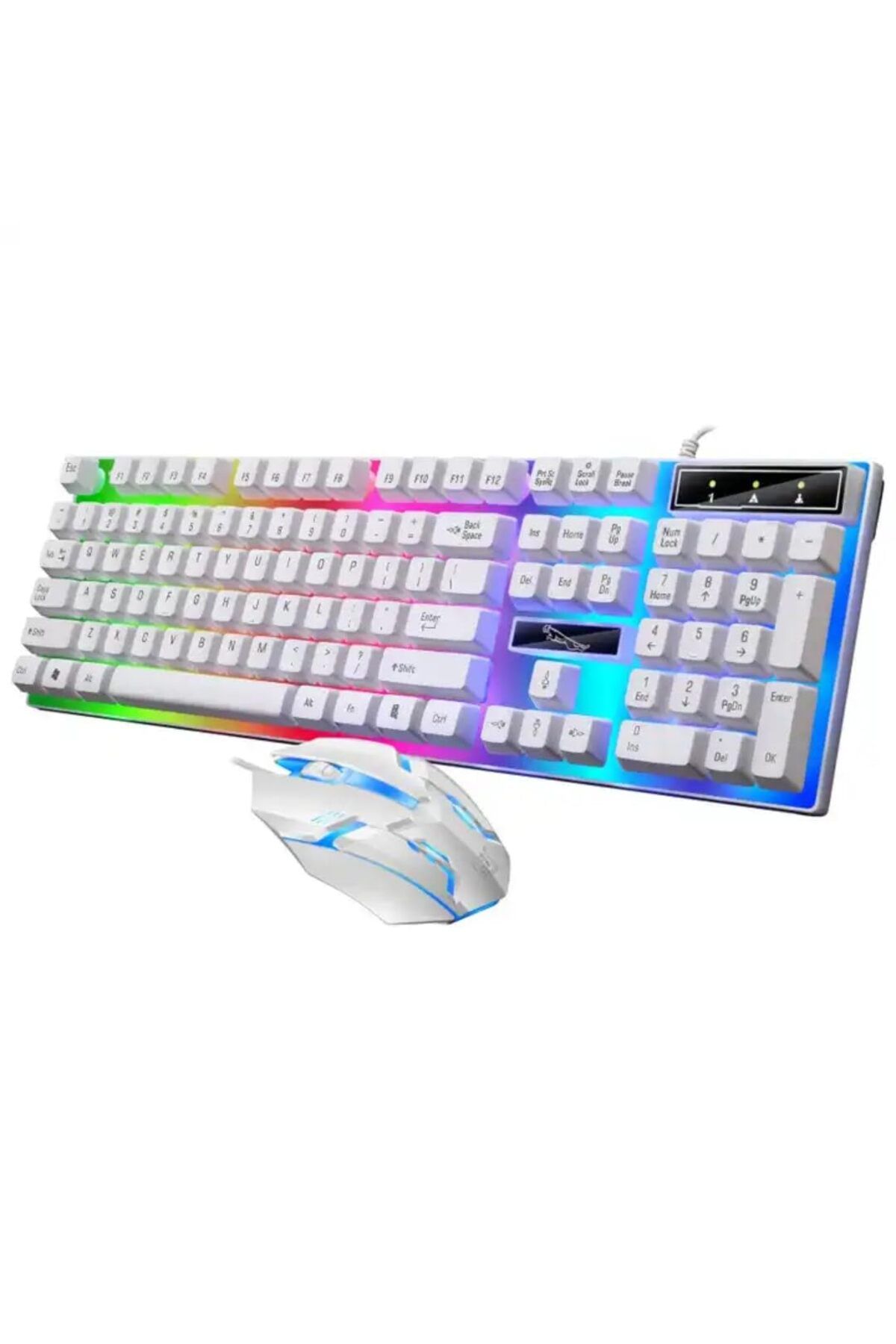 Sarftech Kablolu USB Türkçe Q Multi Fonksiyonlu 104 Tuş Reinbow Aydınlatmalı Gaming Oyuncu Klavye Mouse Set