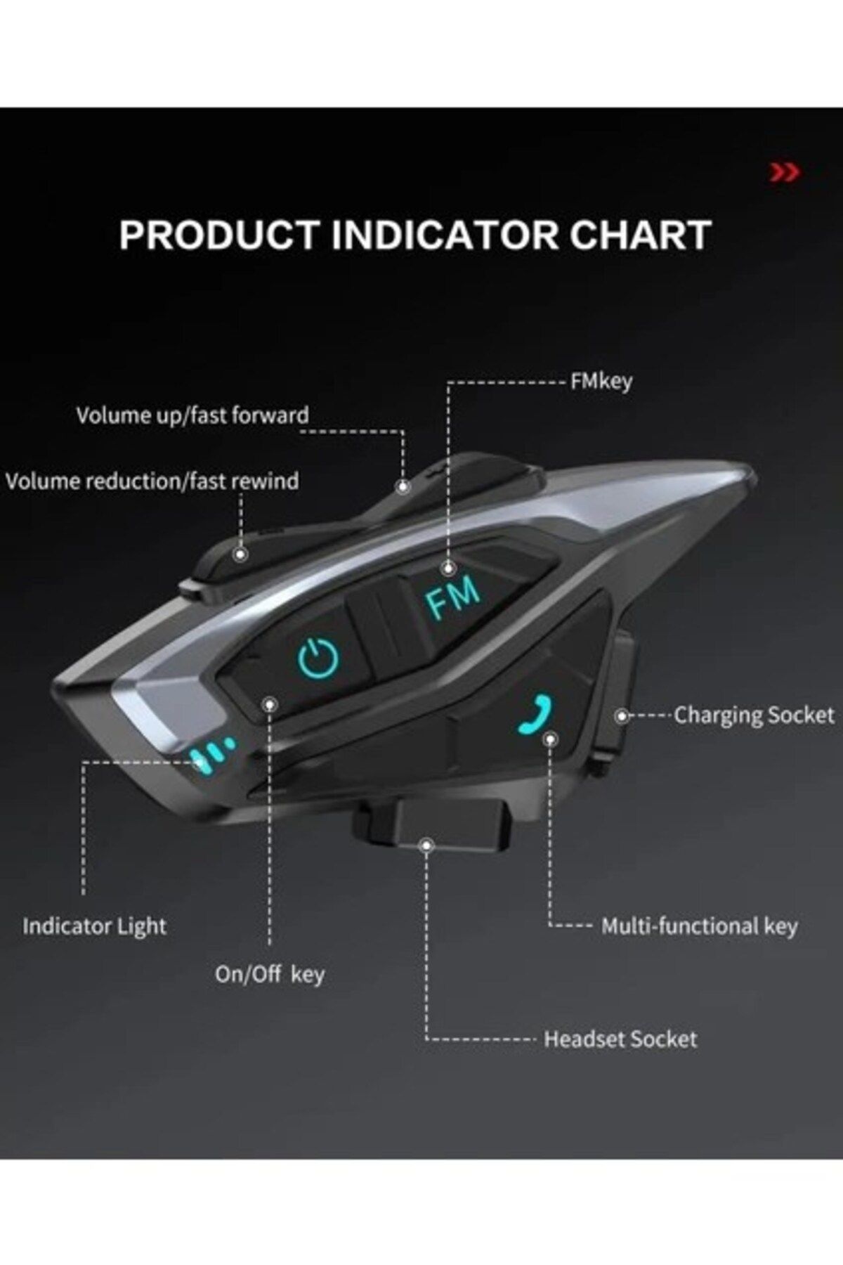 KeskinMoto BLIC Intercom Kask Kulaklık Bluetooth Motosiklet Kulaklık Universal Shark-02