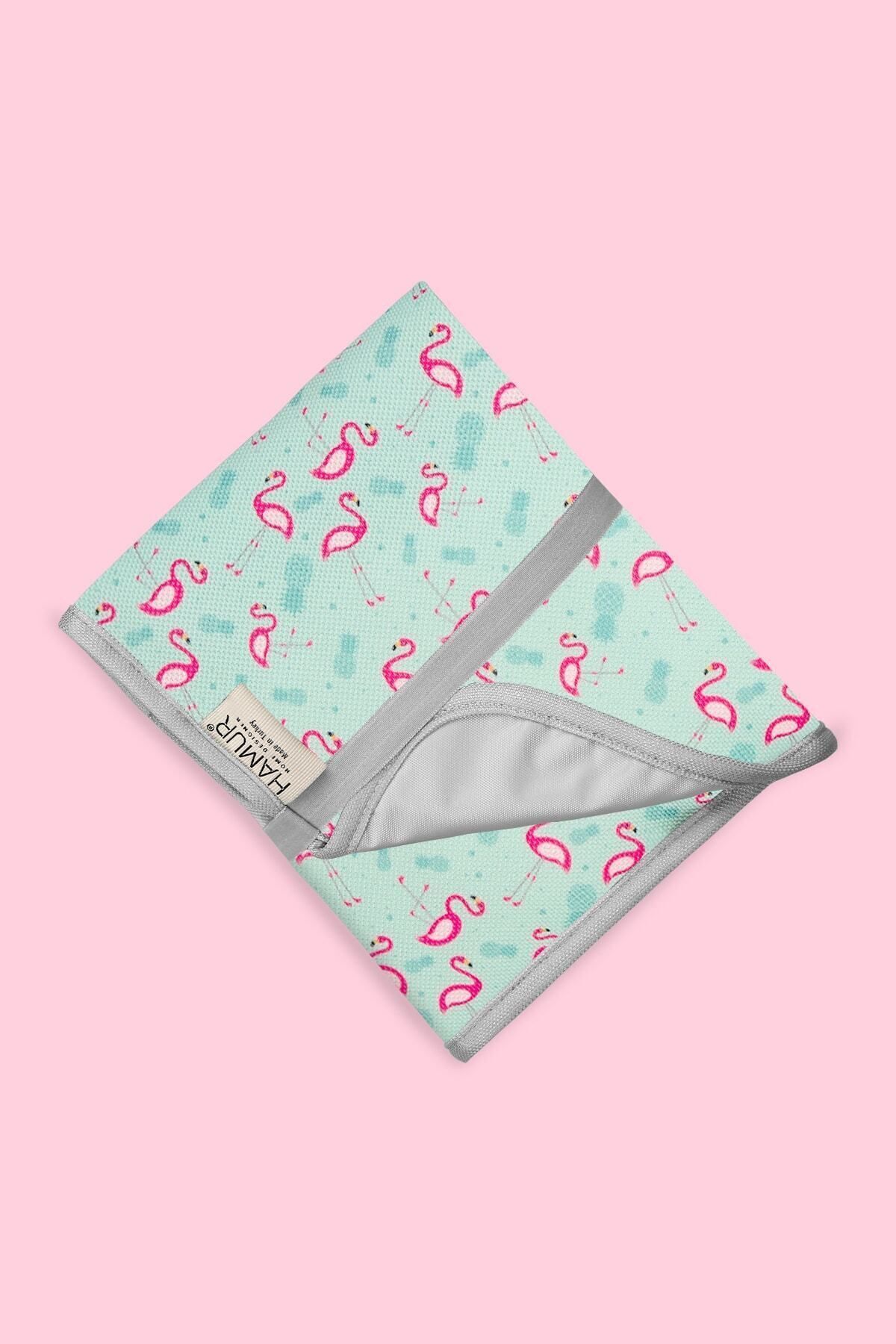 HAMUR Anne Bebek Bakım Örtüsü Alez Yenidoğan Alt Açma Değiştirme Flamingo Organizer Ped Minder ÇiftTaraflı fotoğrafı 6 (önizleme)