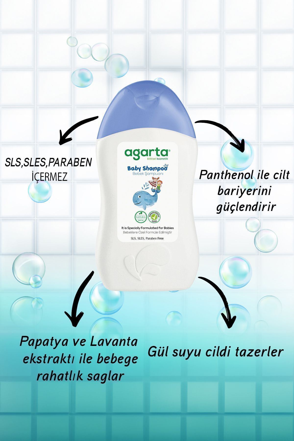 Agarta Doğal Bebek Erkek Çocuklarına Özel Bakım Şampuan 400 ml-3