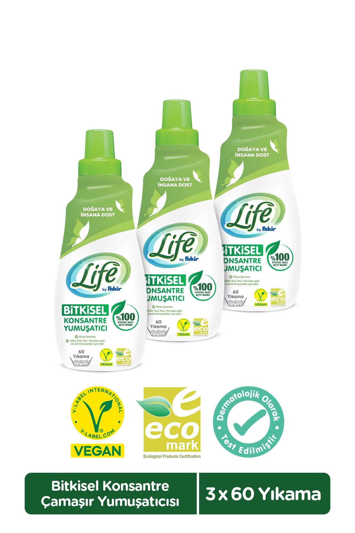 Life by Fakir Bitkisel Bazlı Çamaşır Yumuşatıcısı 1500 ml X 3 Adet