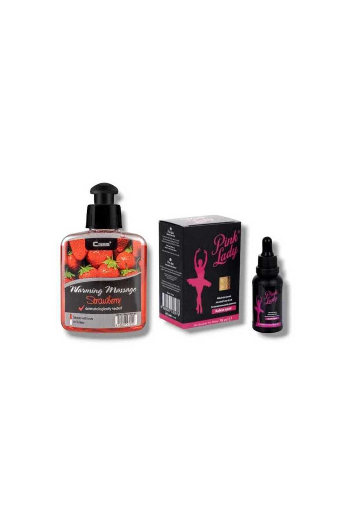 caas Çilek Aromalı Masaj Jeli 100 Ml + Pink Lady Kadınlara Özel Love Drop