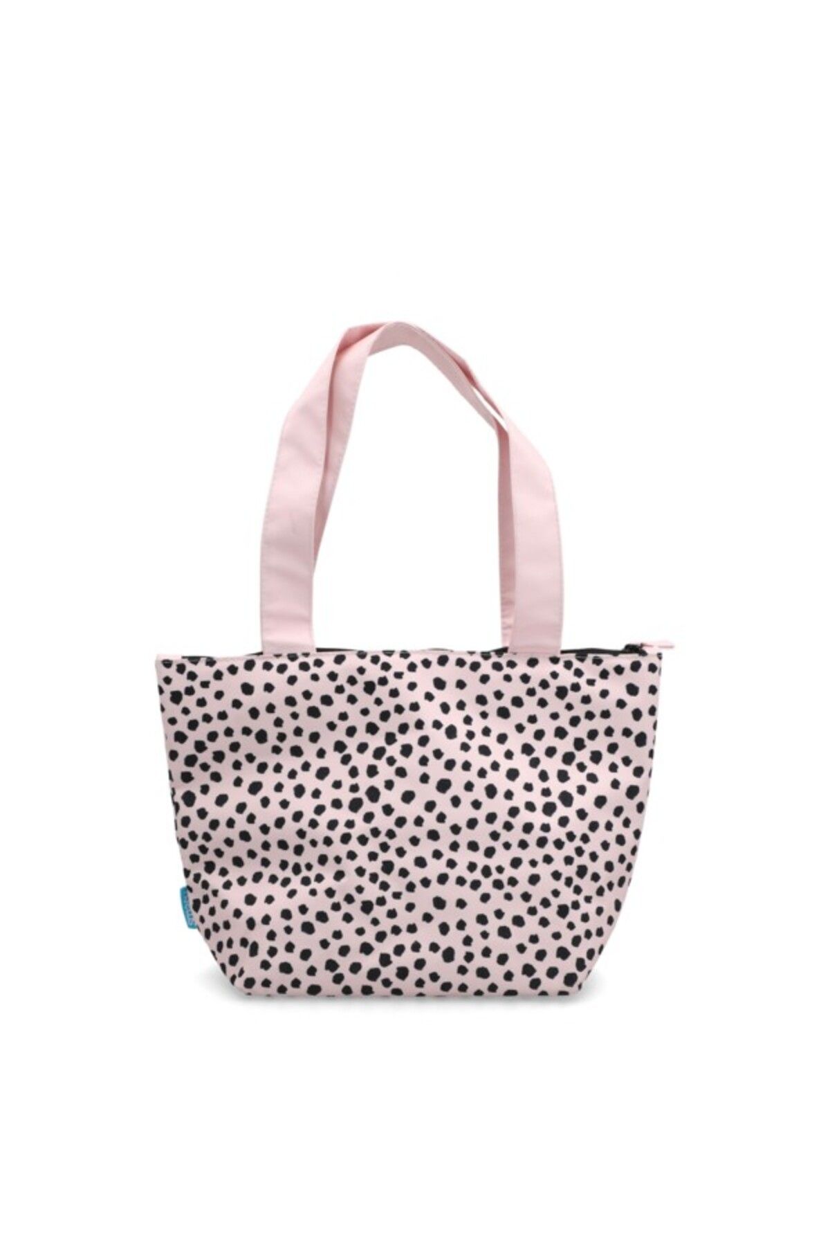 Smash-Miami Dots Printed Zipper Closure Lightweight Tote Bag 1