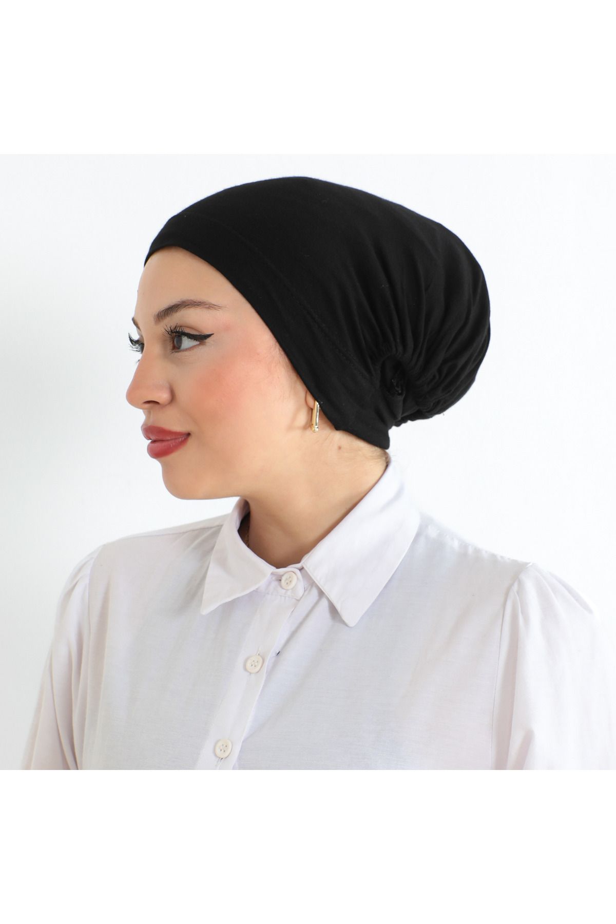 Melodi Scarf-Hijab pentru femei, cu volum mare, practic, anti-alunecare, pentru gât și sub bărbie. 5