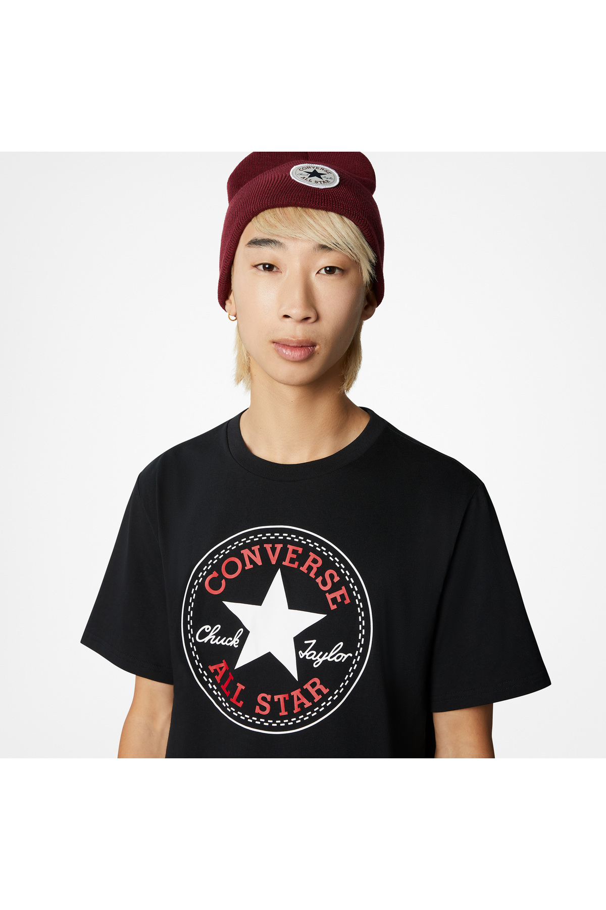 Converse Go-To All Star Patch Logo Unisex Siyah T-Shirt görsel 4