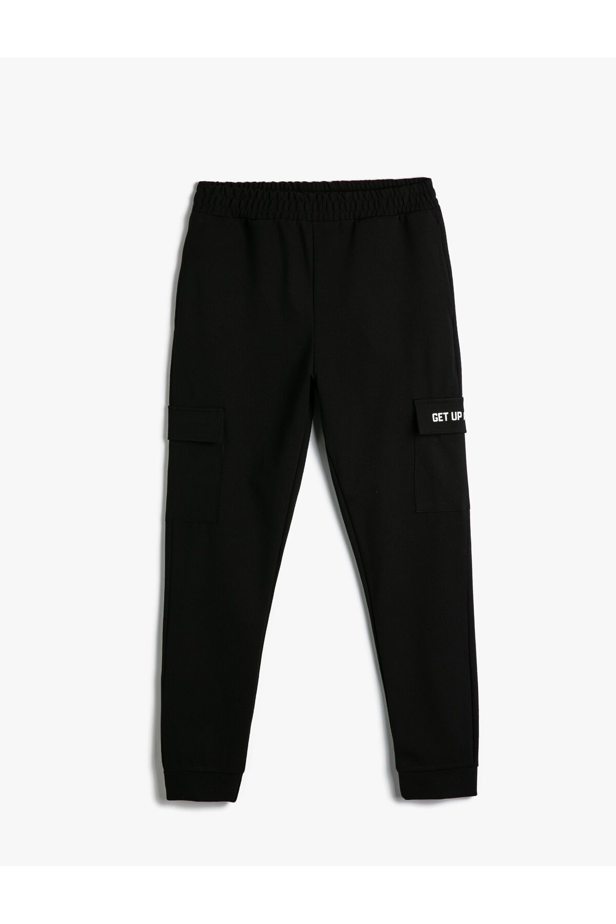 Koton-Cargo Sweatpants Jogger derék rugalmas derékzseb Részletes szlogen 1