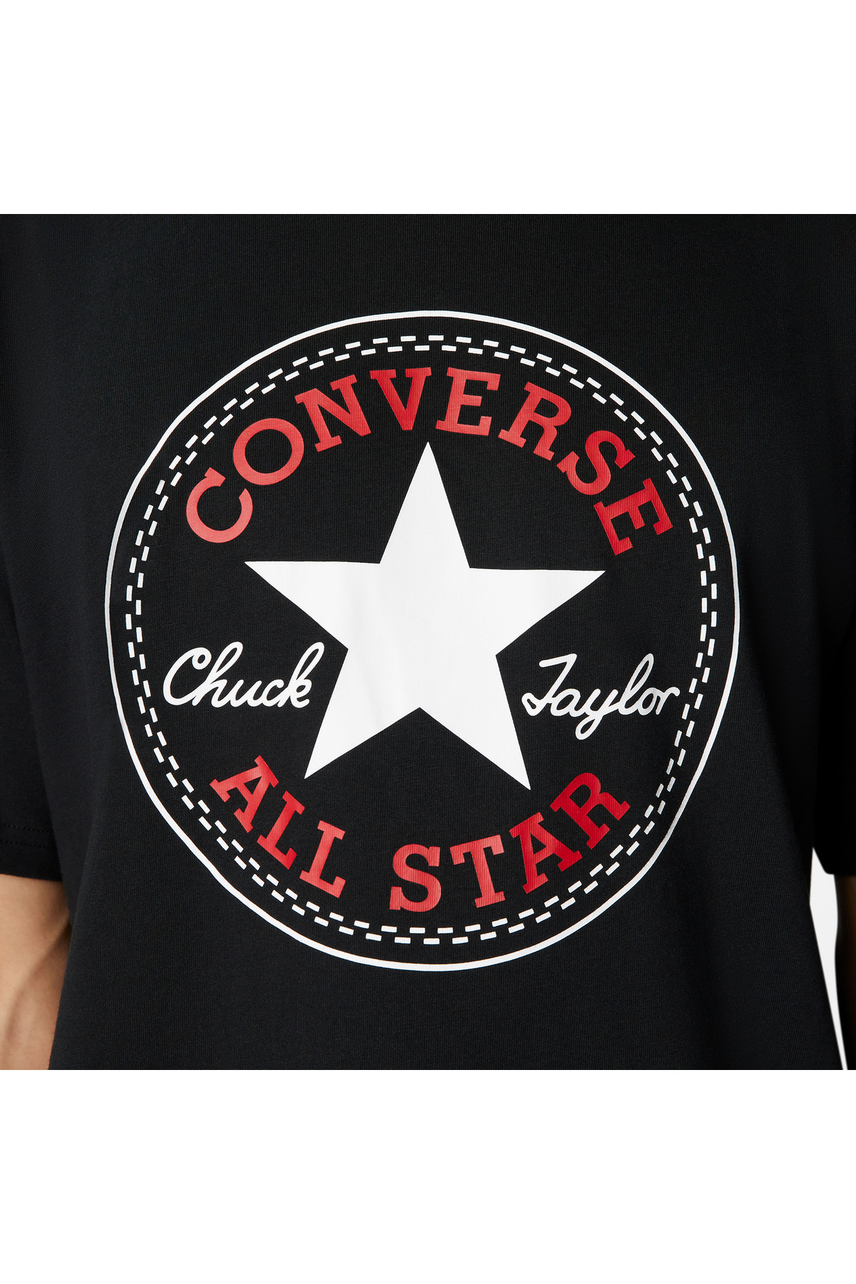 Converse Go-To All Star Patch Logo Unisex Siyah T-Shirt görsel 5