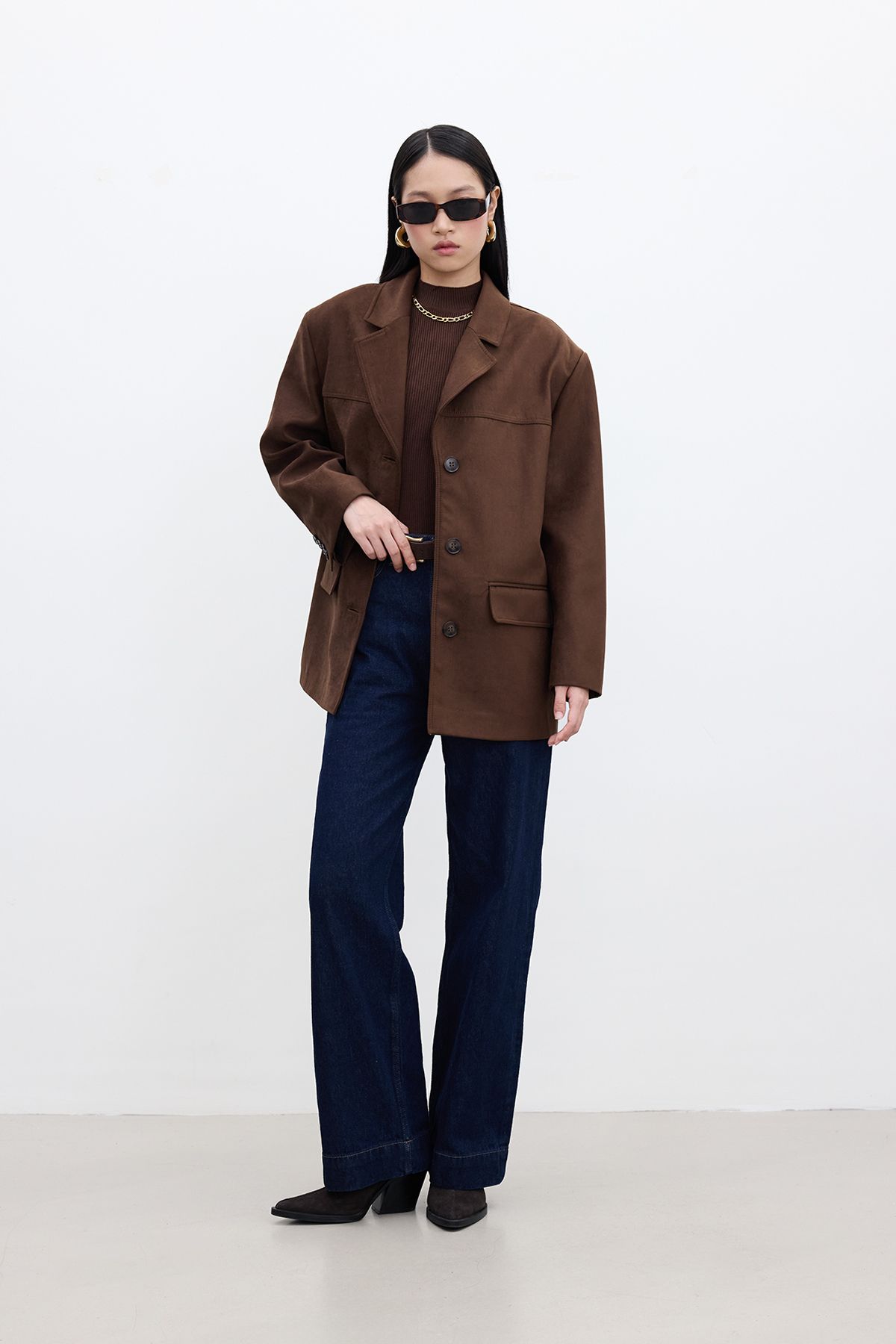 Manuka-Καστόρινο καφέ Classic Faux Jacket 4