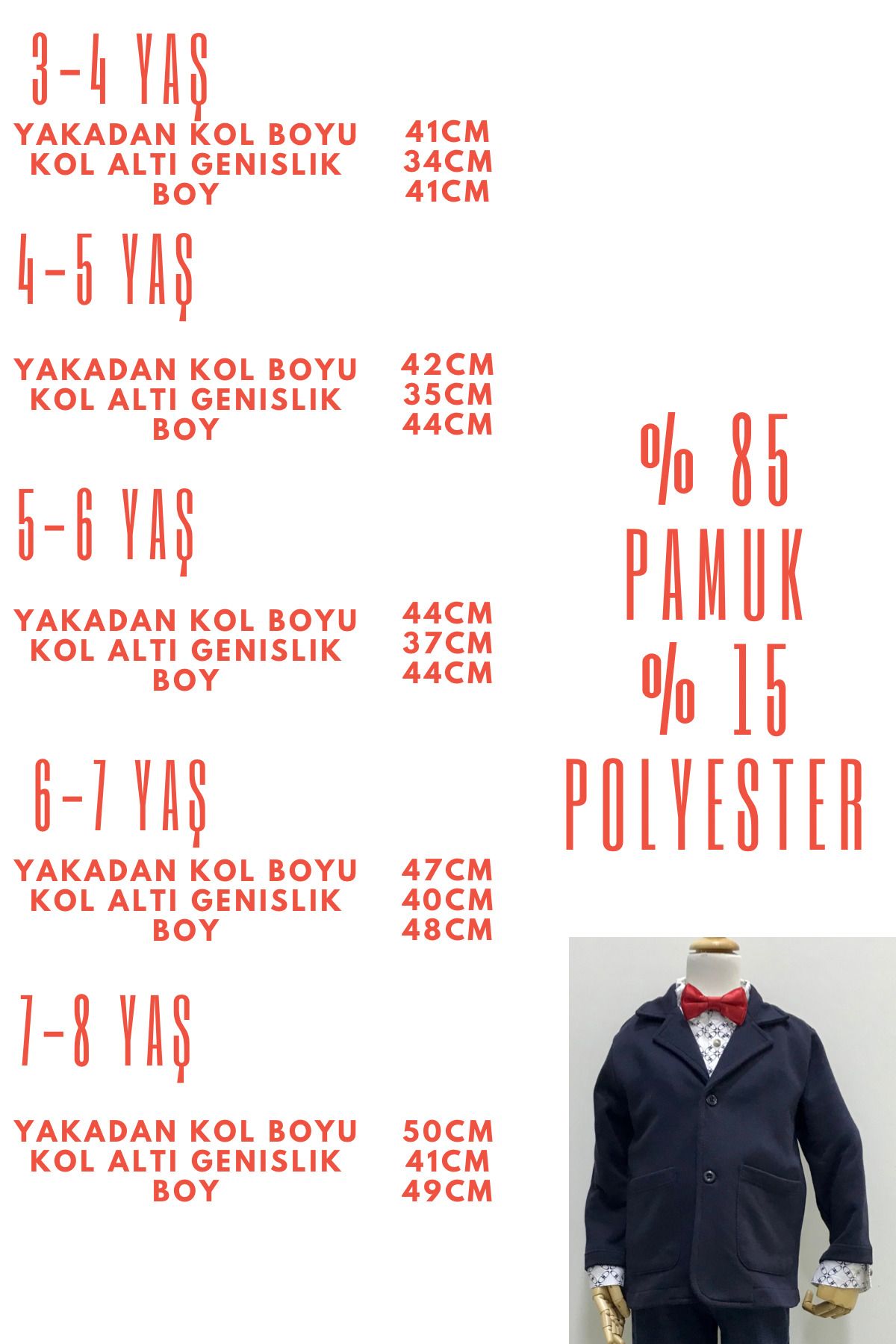 Çikoby-Boy's Navy Blue Jacket - Jean Trousers-Shirt Set 5