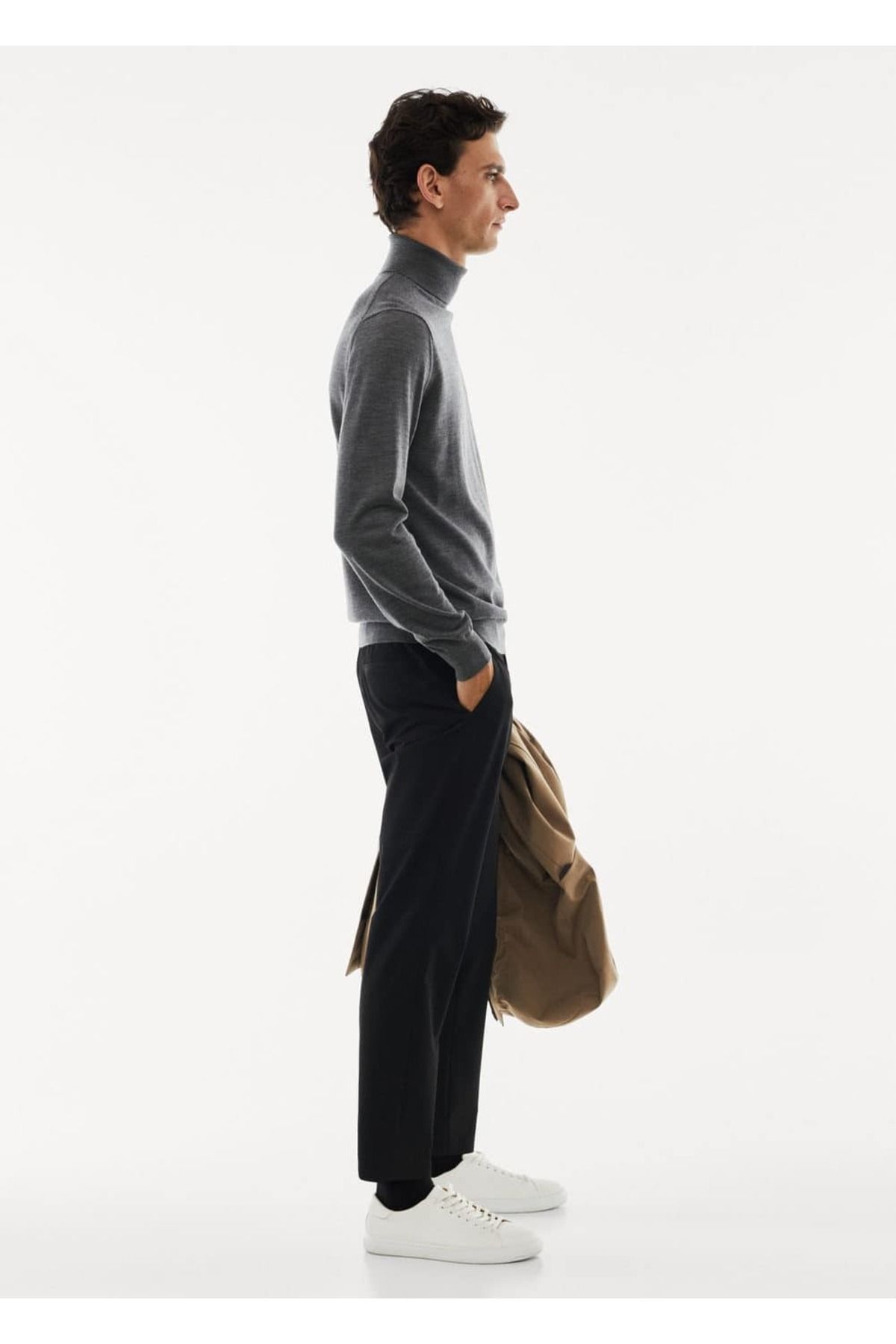 MANGO Man-Vysoký svetr ze 100% merino vlny 6