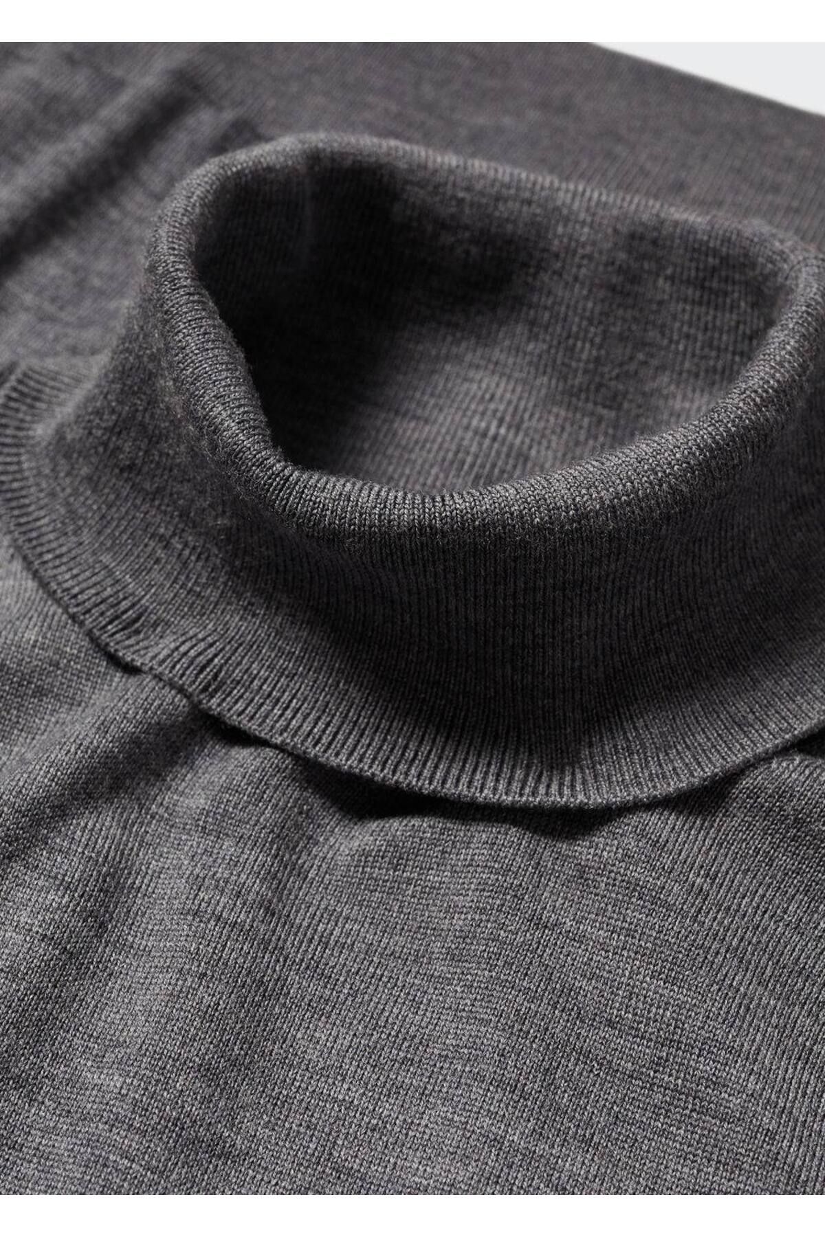 MANGO Man-Vysoký svetr ze 100% merino vlny 7