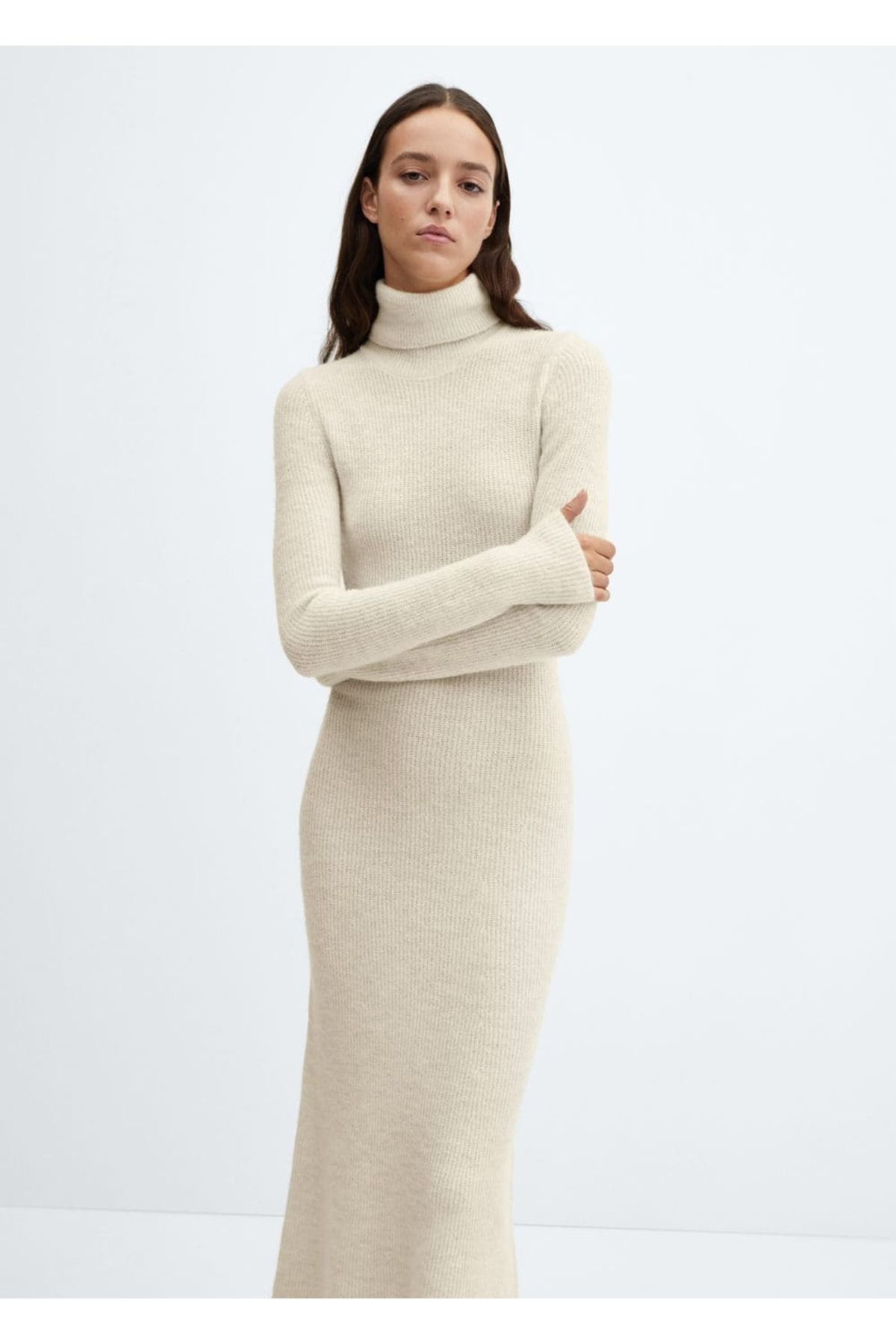 MANGO Woman-Turtleneck knitwear dress 1