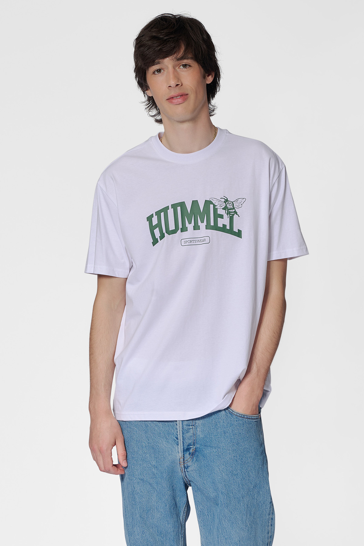 تی‌شرت آستین کوتاه دانشگاه مدل BEE گشاد هامل تی شرت hummel
