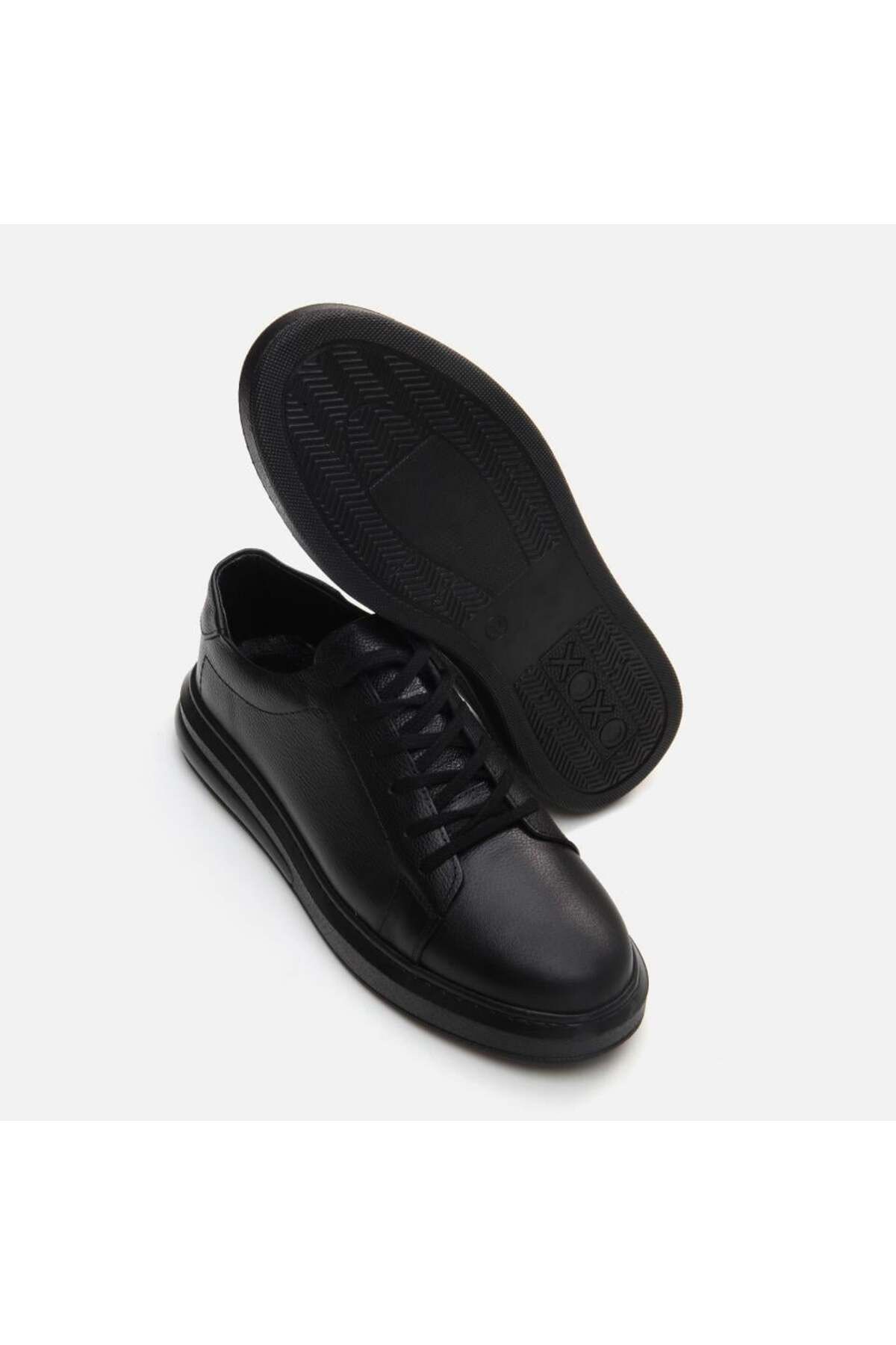 Yaya by Hotiç-Schwarze Herren-Freizeitschuhe aus echtem Leder 7