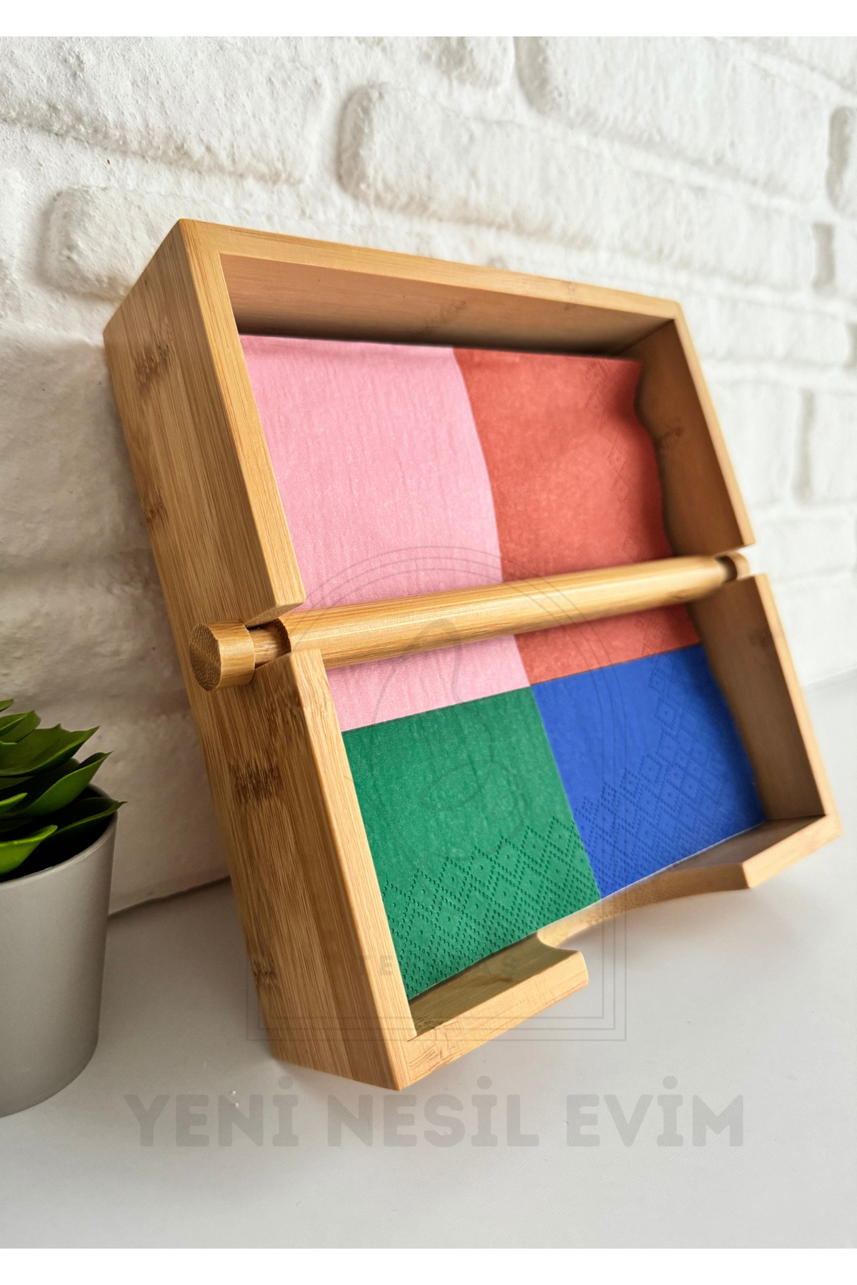 Bambu Peçetelik / Saklama Kutusu Sabitleyicili