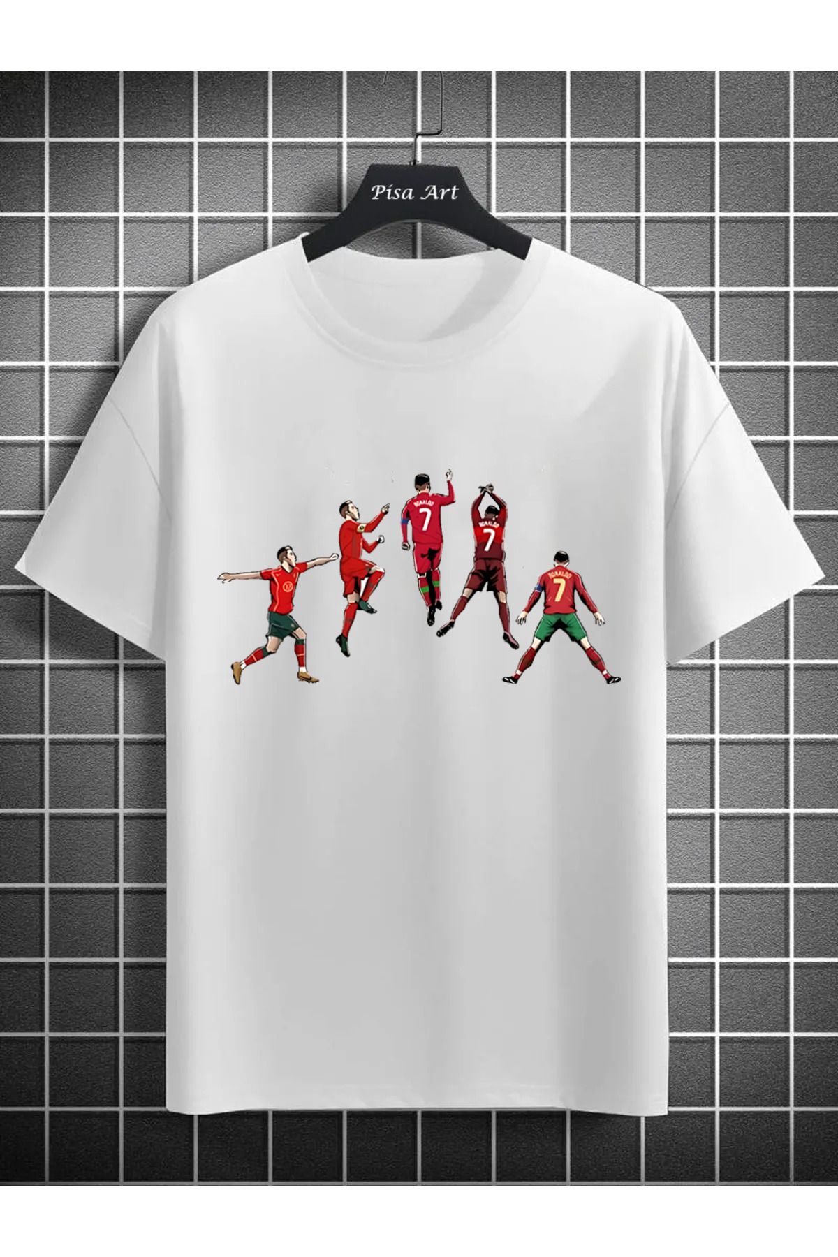 Pisa Art Cristiano Ronalo Portekiz Siu Özel Tasarım Unisex T-Shirt