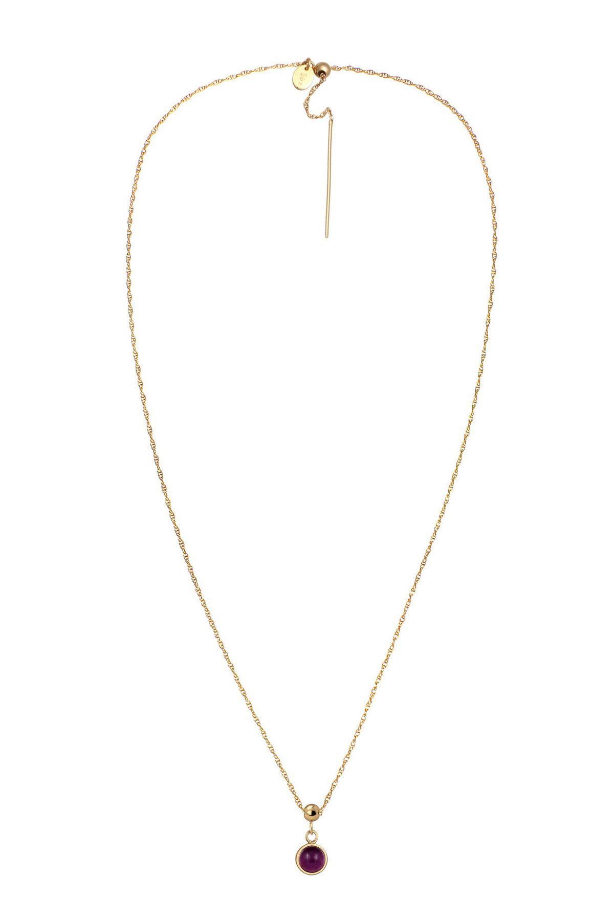 ELLI-Damen-Halskette mit rotem Granat-Cabochon-Schliff – Strass, Kettenglied, 925er Sterlingsilber 2