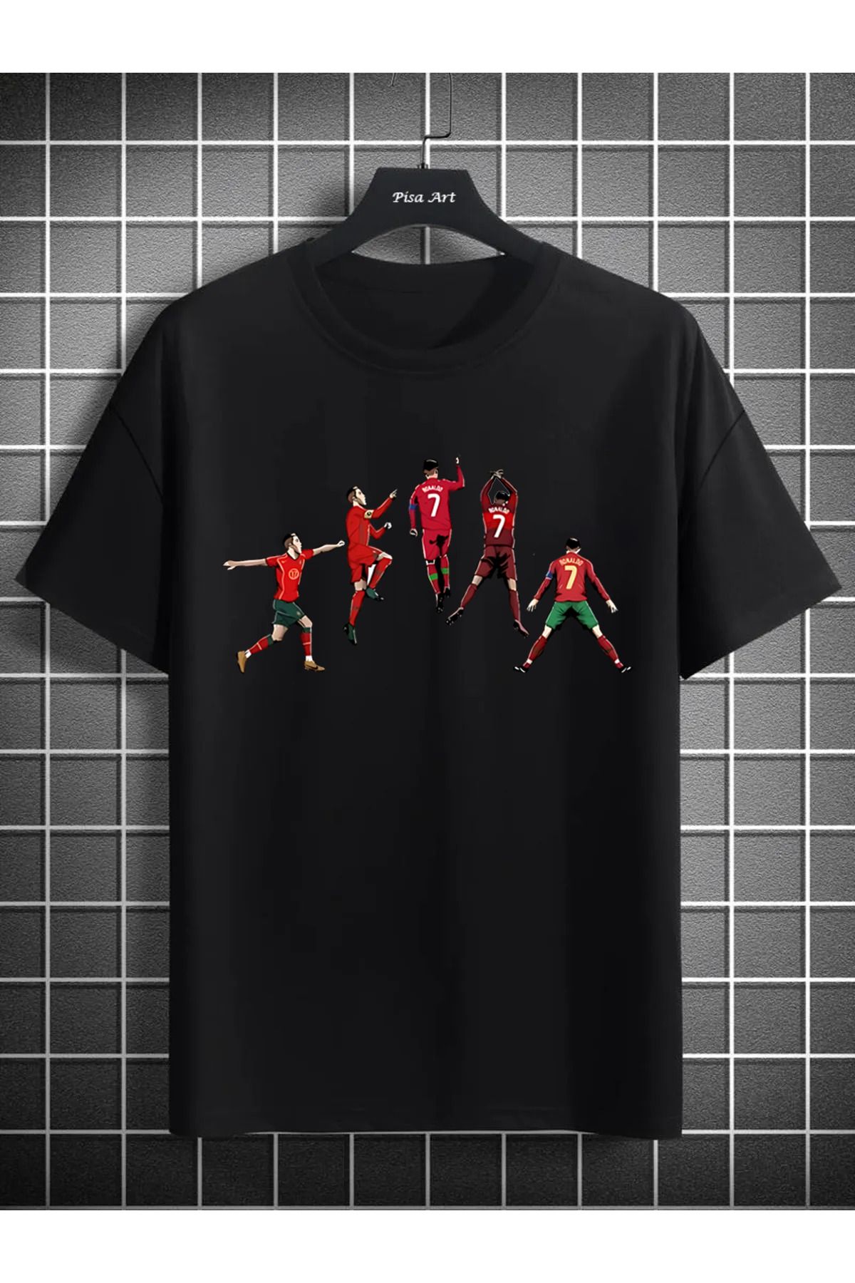 Pisa Art Cristiano Ronalo Portekiz Siu Özel Tasarım Unisex T-Shirt