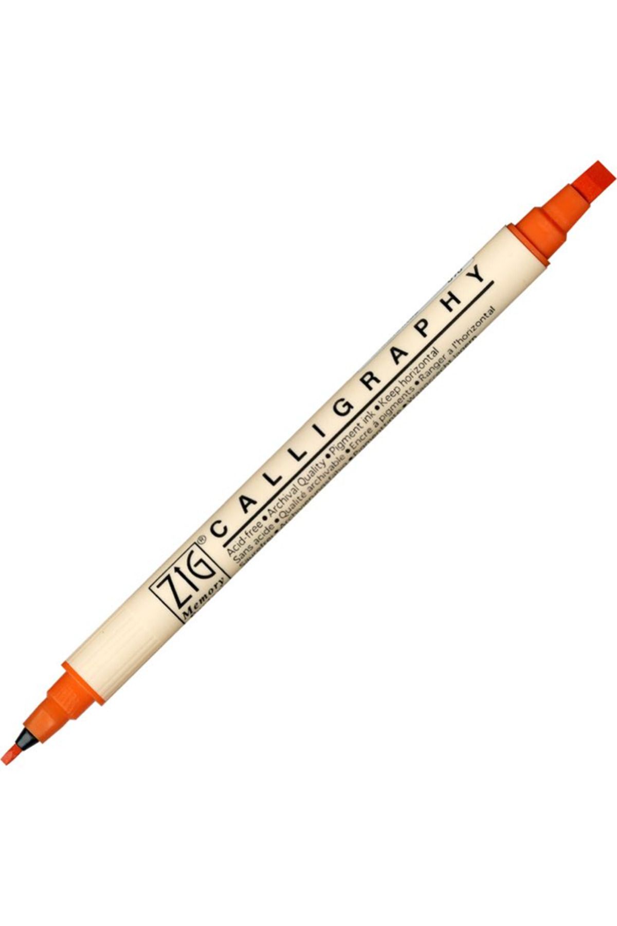 Zig-Ms-3400 070 Pure Orange Calligraphy Pen - 6 Pieces 1