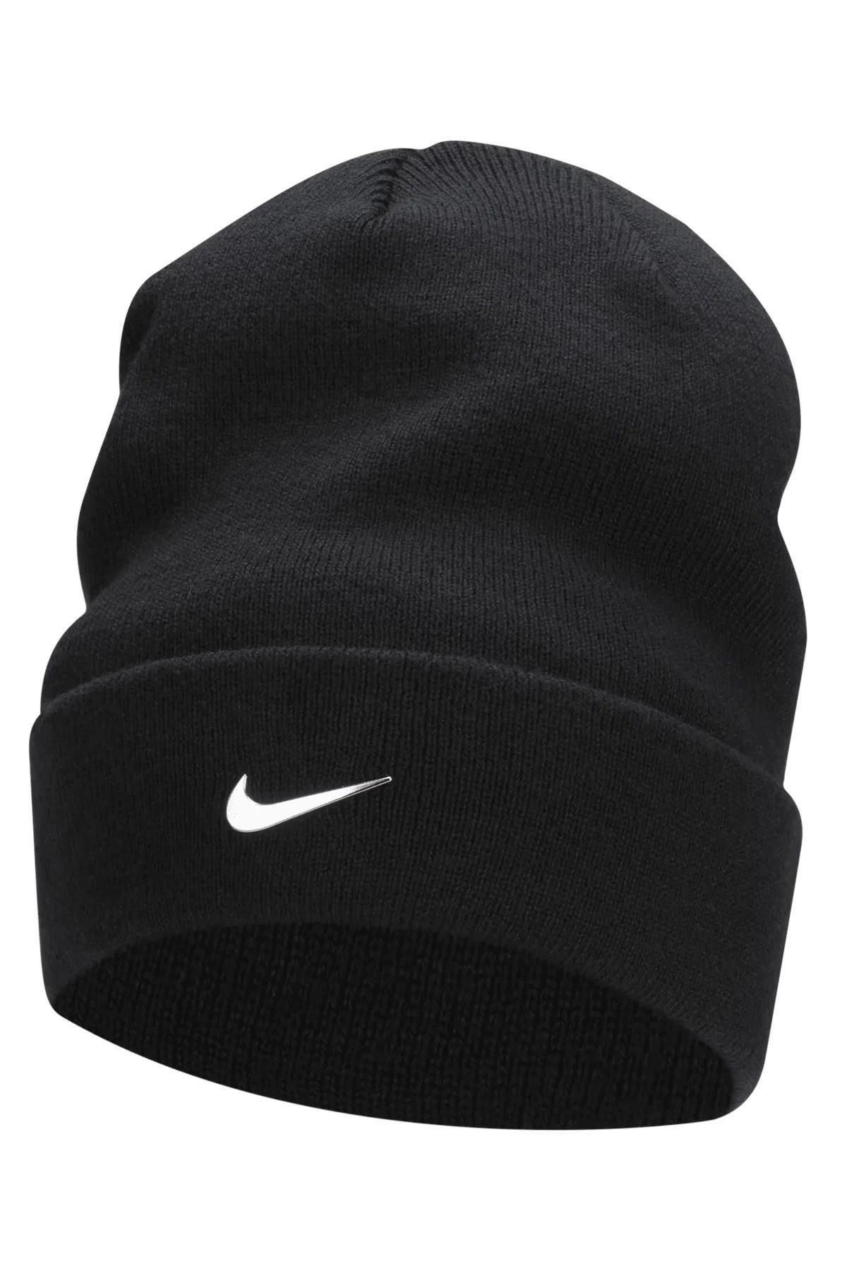 Nike Kid's Unisex Cuffed Beanıe Unisex Çocuk Manşetli Metal Swooshlu Bere Siyah