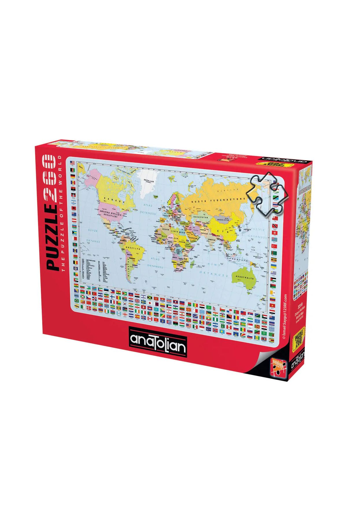 Anatolian Puzzle 260 Parça Xl Puzzle / Dünya Haritası - Kod: 3319