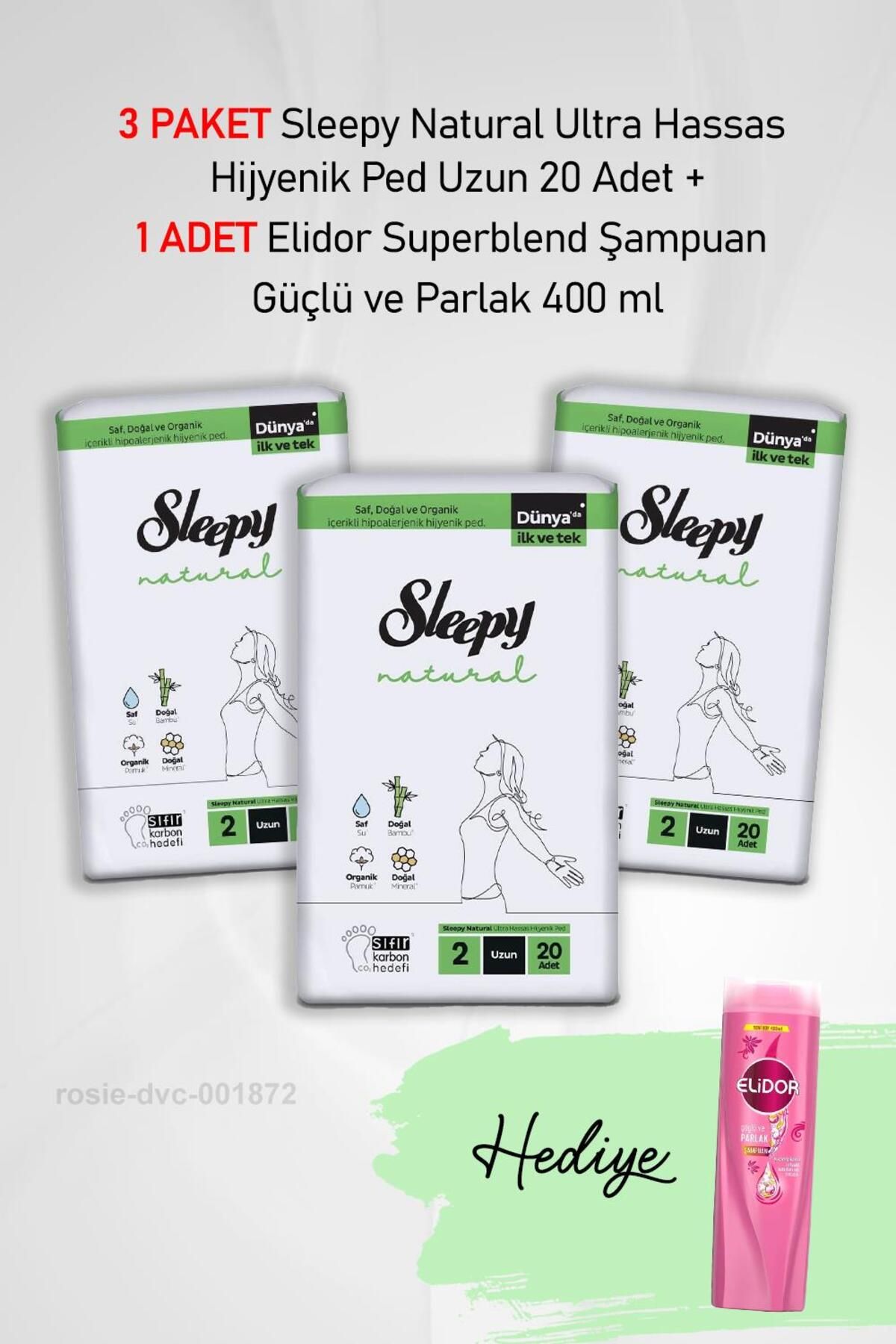 Sleepy Natural Ultra Hassas Hijyenik Ped Uzun 20 Adet